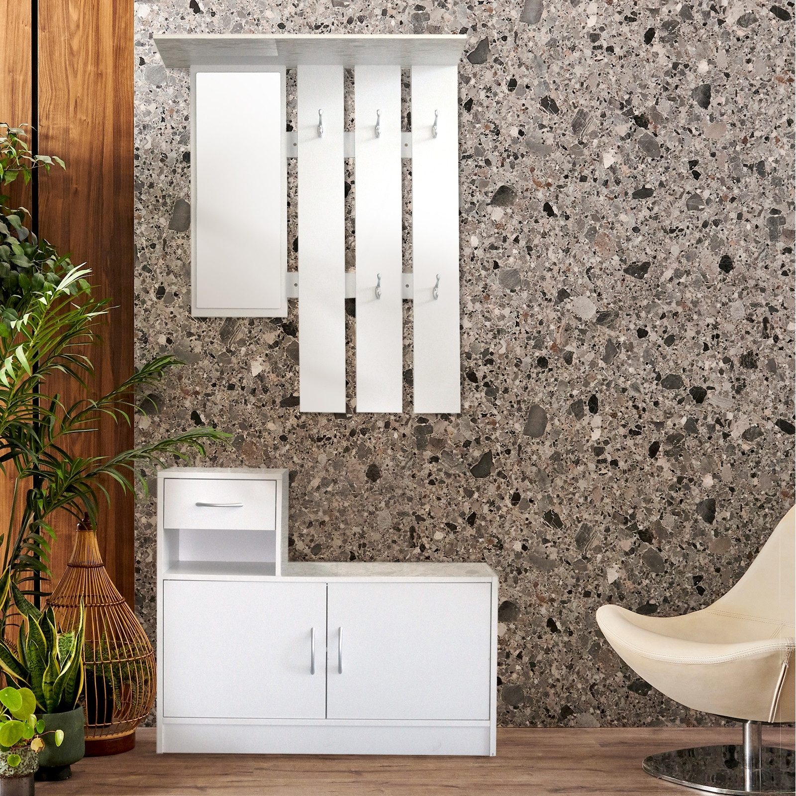 HTI-Living Garderobe Garderobenpaneel mit Schuhschrank Thekla günstig online kaufen
