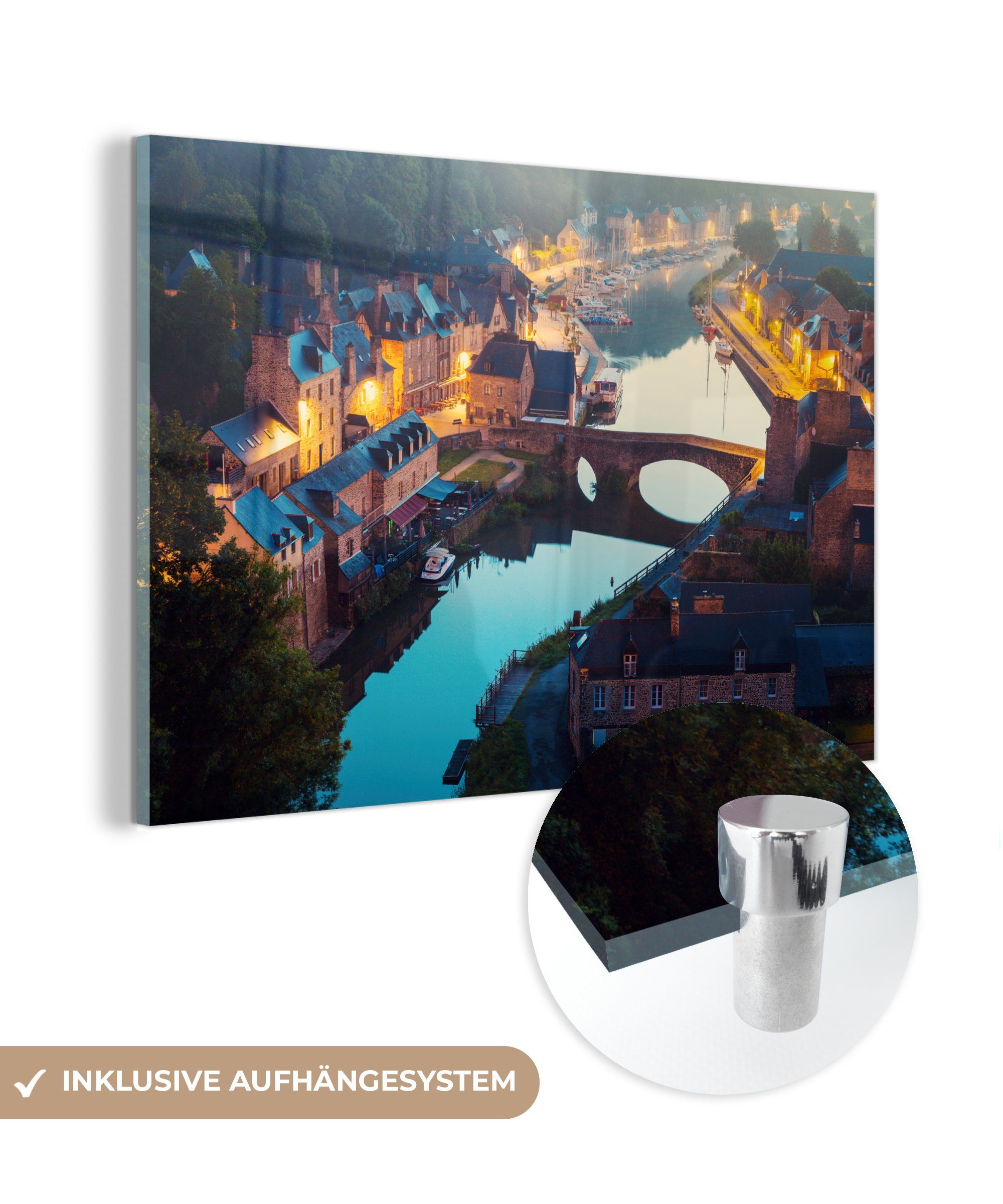 MuchoWow Acrylglasbild Fluss in der Bretagne, (1 St), Acrylglasbilder Wohnzimmer & Schlafzimmer