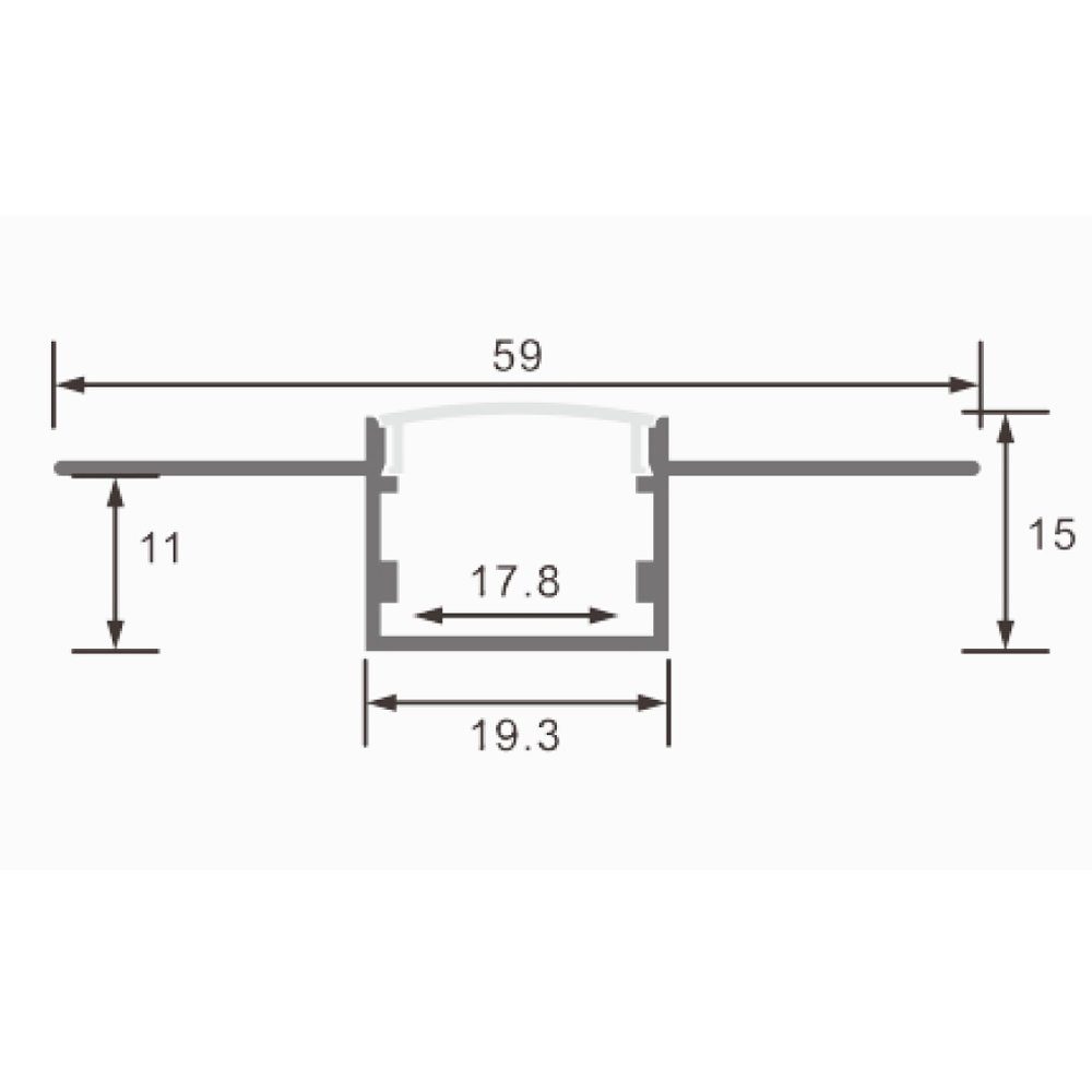 ENERGMiX LED-Stripe-Profil 2m Alu Profile Unterputz Profil Trockenbau Schiene Kanal System mit, Aluprofil mit Milchglas Abdeckung Unterputz einabu von LED-Strei – Bild 4 von 4