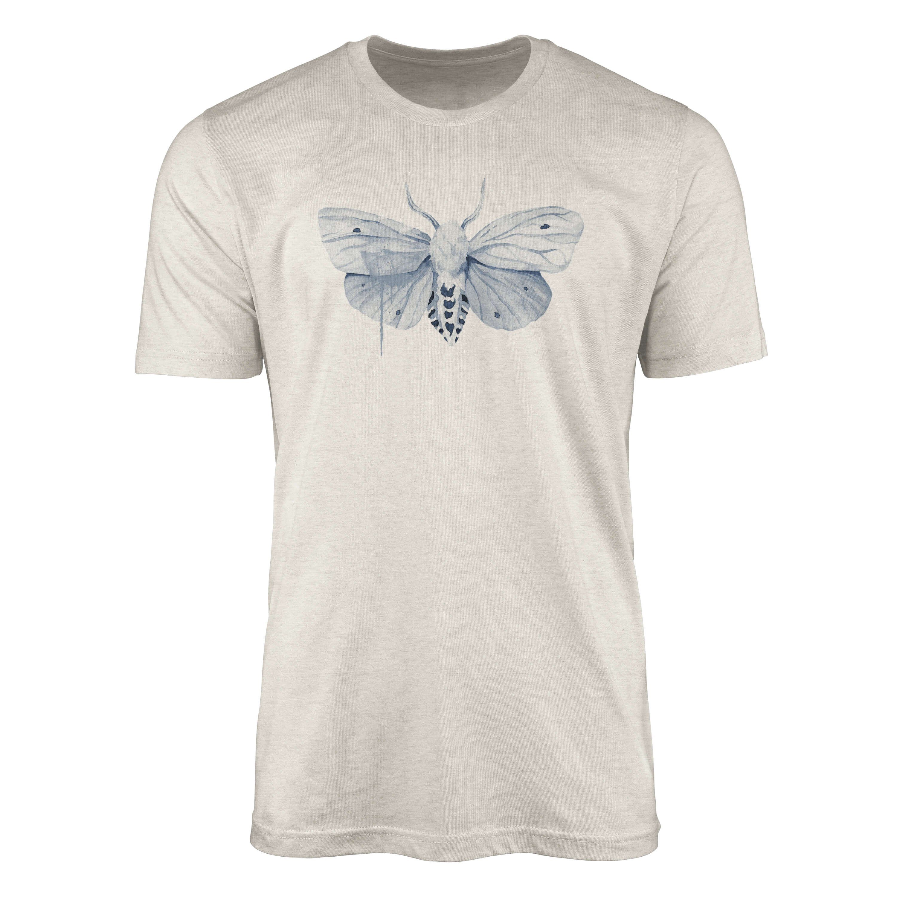 Herren 100% Art Ökomode Shirt Organic Aquarell T-Shirt (1-tlg) Farbe Motte T-Shirt Bio-Baumwolle Motiv Nachhaltig Sinus