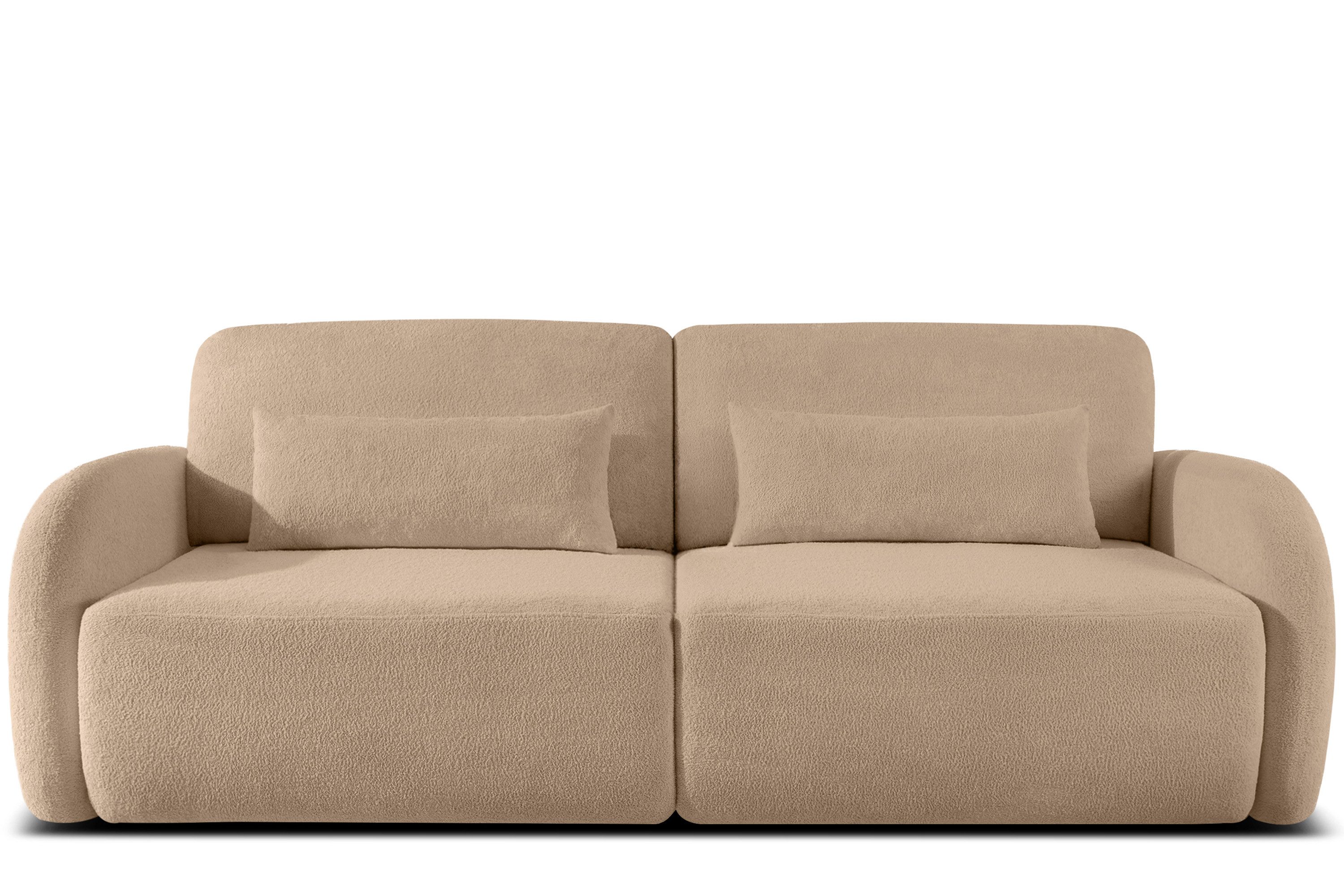 KONSIMO® 3-Sitzer Sofa CALICO Schlafsofa, Modern, Einzelsofa, hergestellt in der EU, Liegefläche: 192 cm x 155 cm, 2 Lendenkissen, mit Wellenunterfederung, Bettkasten