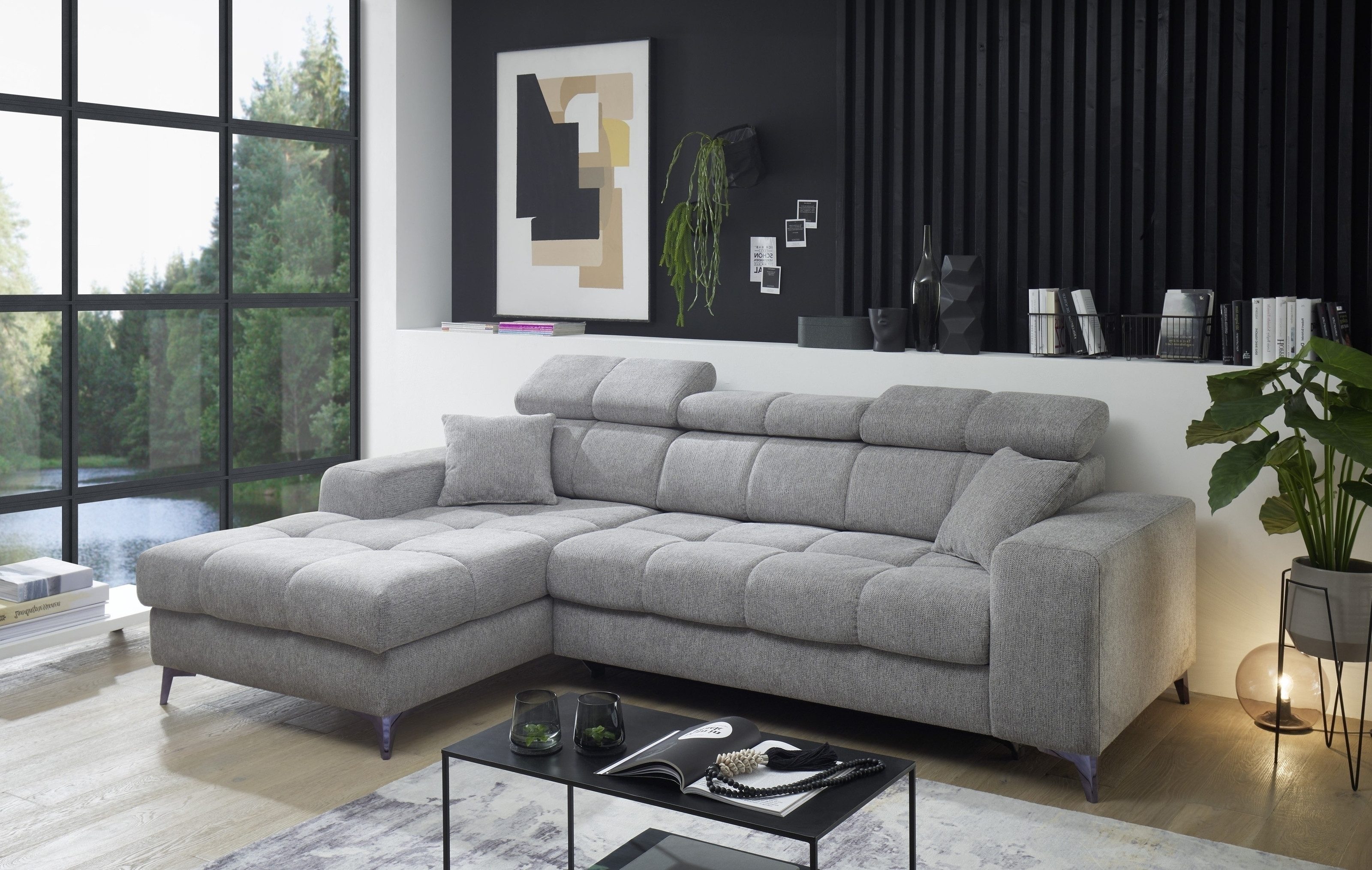 ED EXCITING DESIGN Ecksofa "Sydney L-Form mit Bettfunktion, Bettkasten, Kop günstig online kaufen