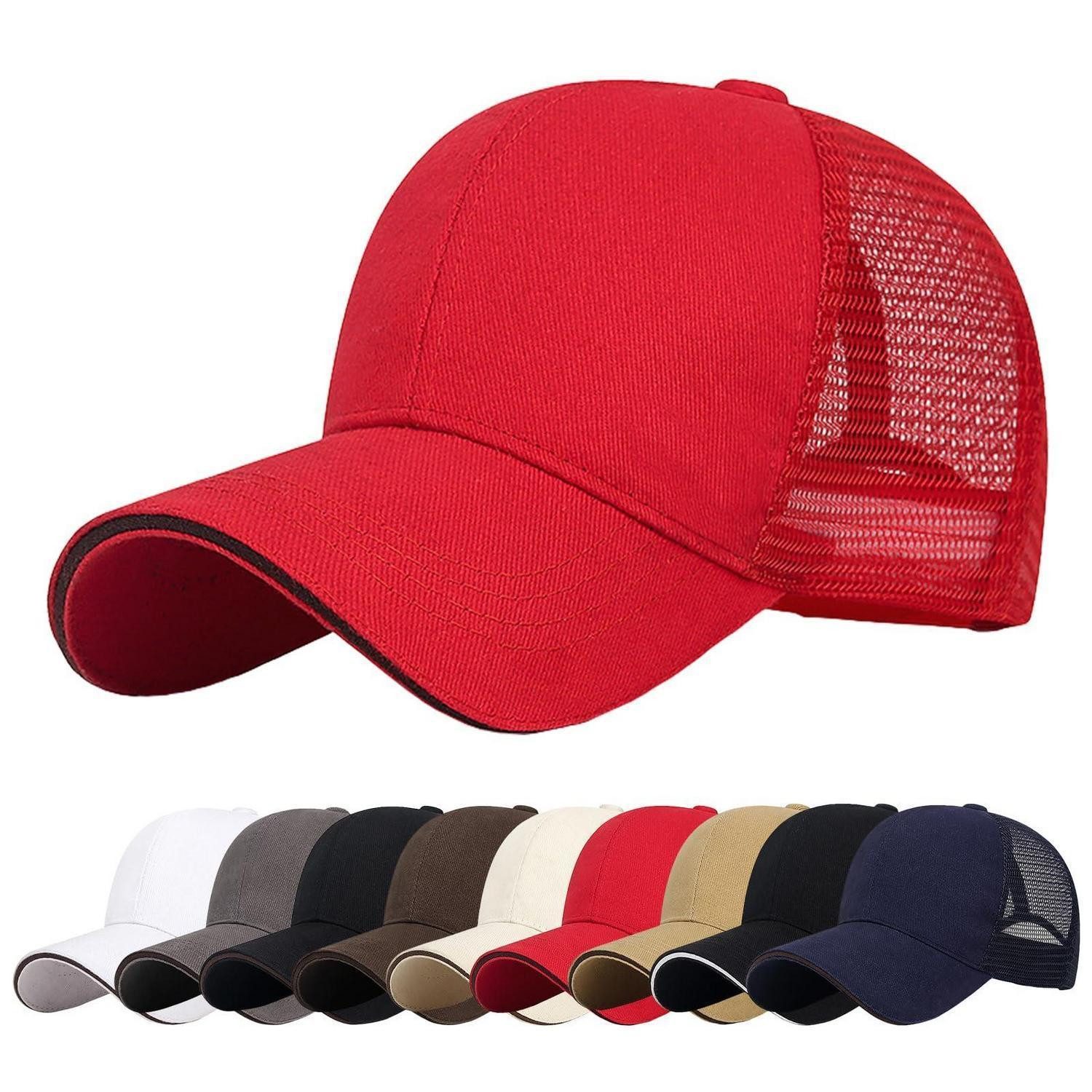 Snapback Cap Baseballmütze Netzrücken Snapback UPF50 Outdoor Golf Rot