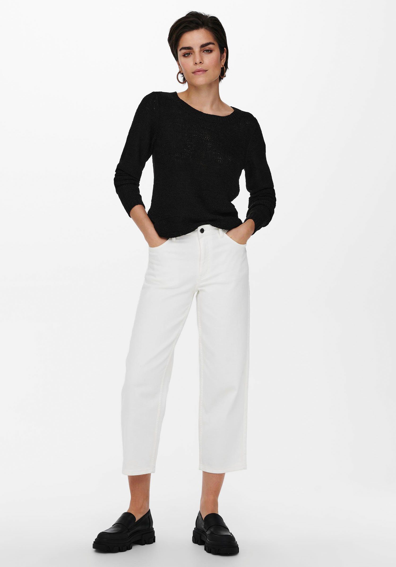 ONLY Strickpullover ONLGEENA XO L/S PULLOVER KNT NOOS Materialmix, regular fit