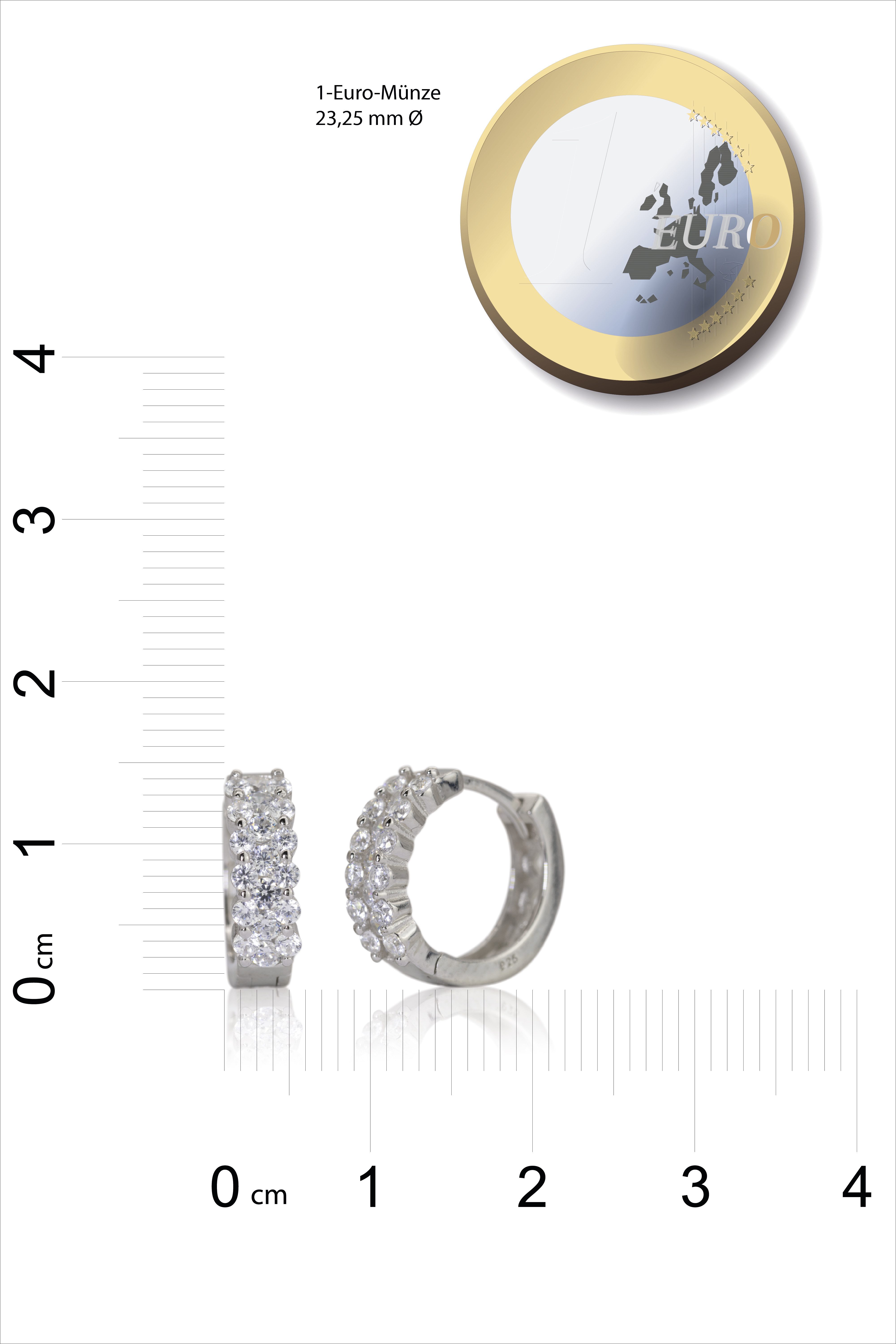 SCHEPPE SCHMUCK Paar Creolen Damen Ohrring Huggie - 925 Sterling Silber - j günstig online kaufen