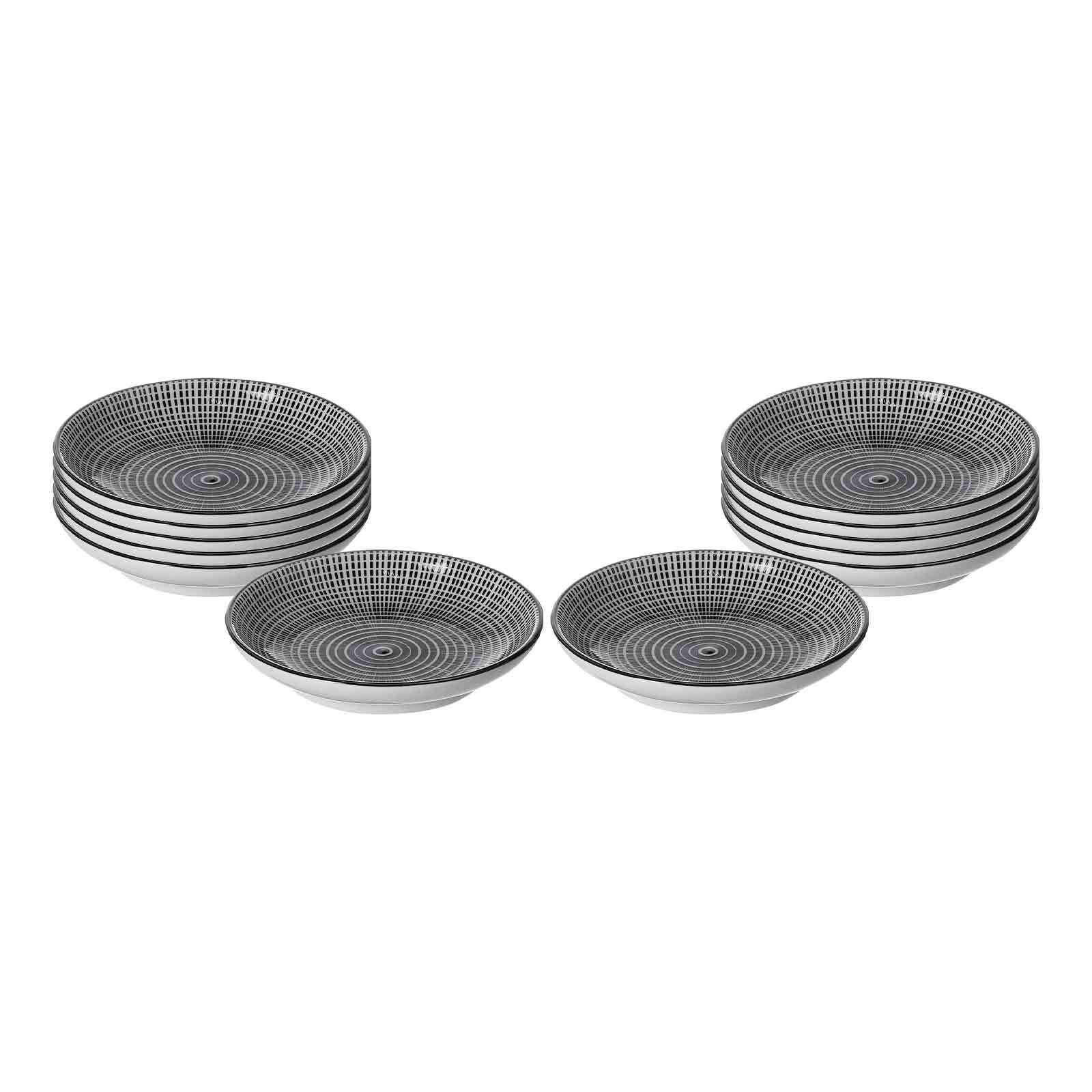 Ritzenhoff & Breker Dipschale Takeo Stripes Dipschalen ø 10 cm 12er Set, Porzellan, (12x Schale, 12-tlg)