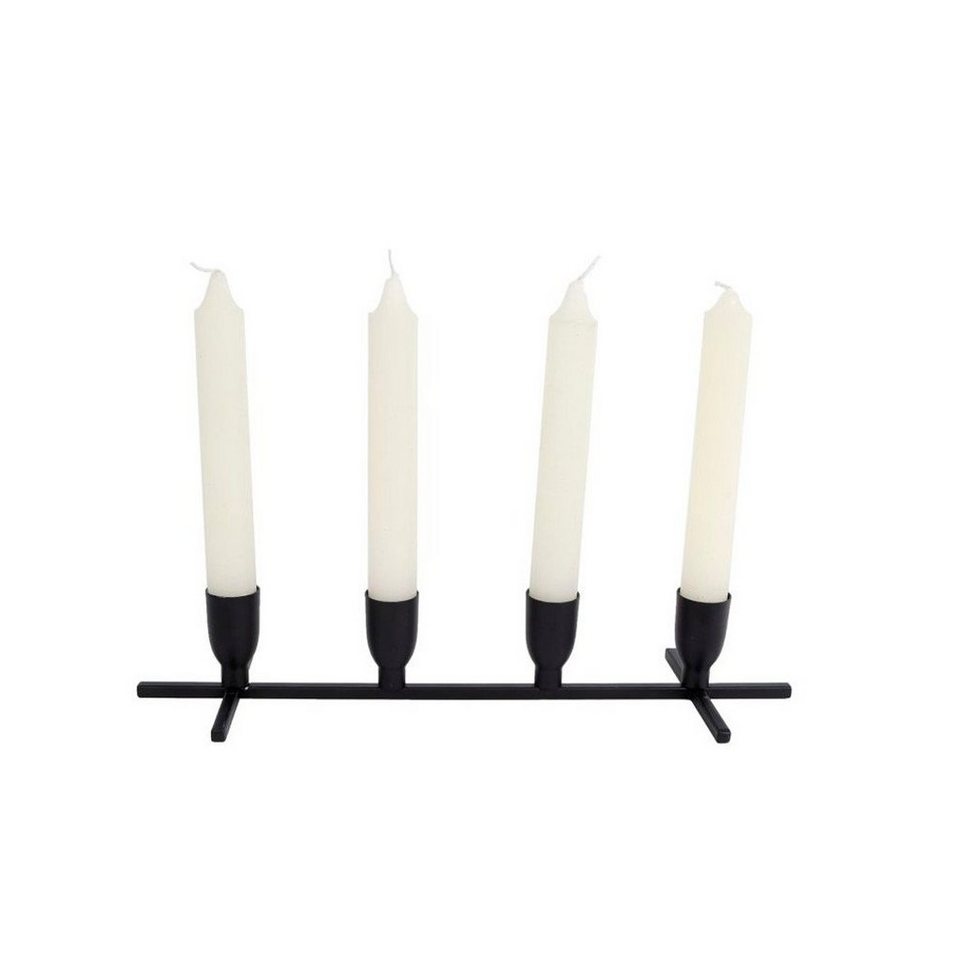 Kerzenständer Kerzen Tisch-Dekoration 4er Stabkerzen für Macosa Kerzenhalter Kerzen Deko Adventskranz Halter schwarz industrial, modern Home