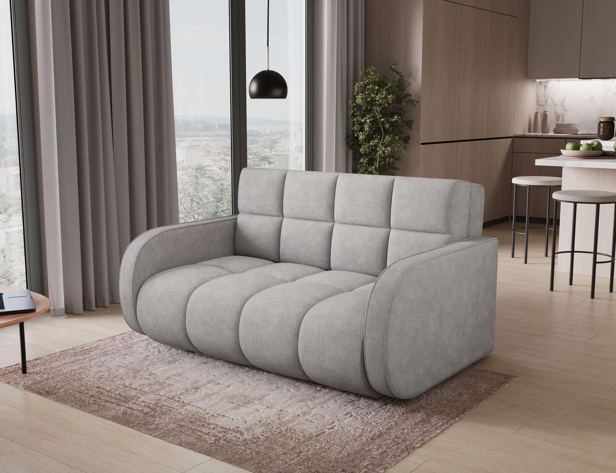 MOEBLO Schlafsofa DENSELIO, Schlafsofa 3-Sitzer mit Schlaffunktion, großem Bettkasten, gepolsterter Rückseite, Liegefläche 131 x 203 cm, (BxHxT): 154 x 83 x 103 cm
