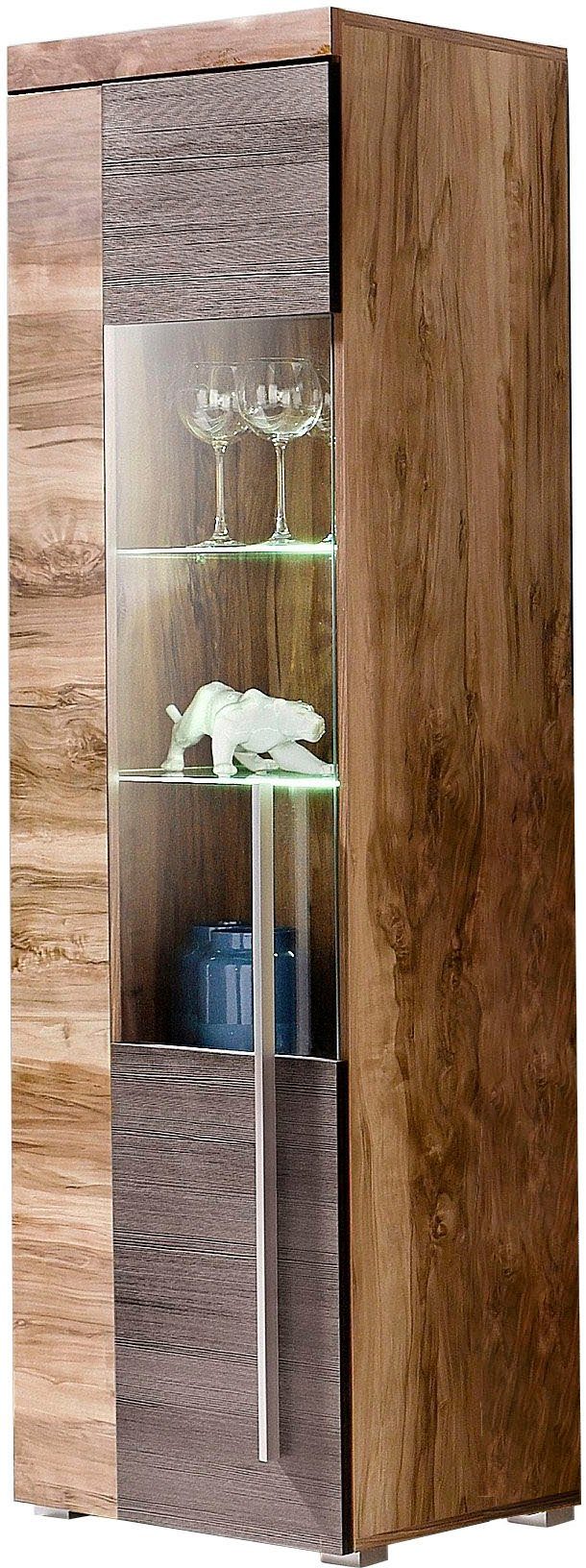 wengefb. Satin nussbfb./Darkwood Höhe Vitrine Roger Helvetia 160 cm