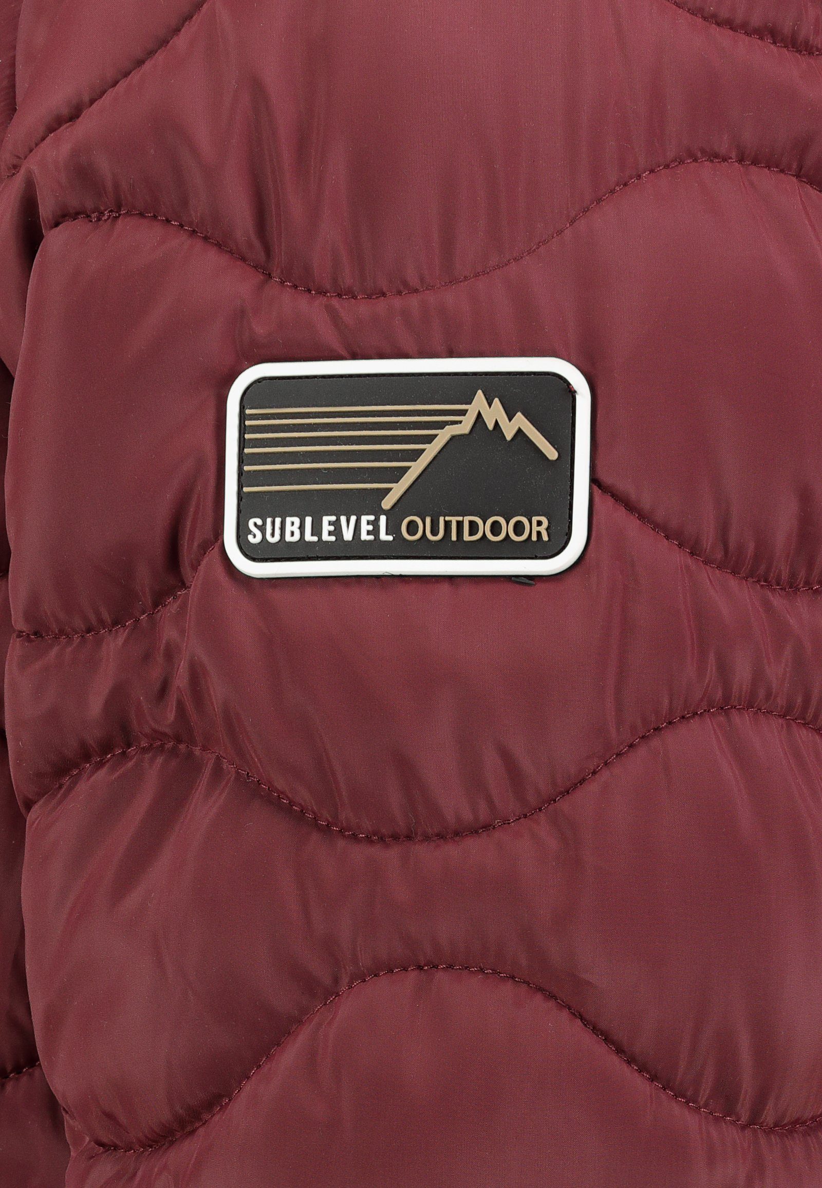 Daumenlöcher Warm Jacke Gesteppt Bordeaux SUBLEVEL Outdoor Parka Stepp Steppjacke Damen Winterjacke