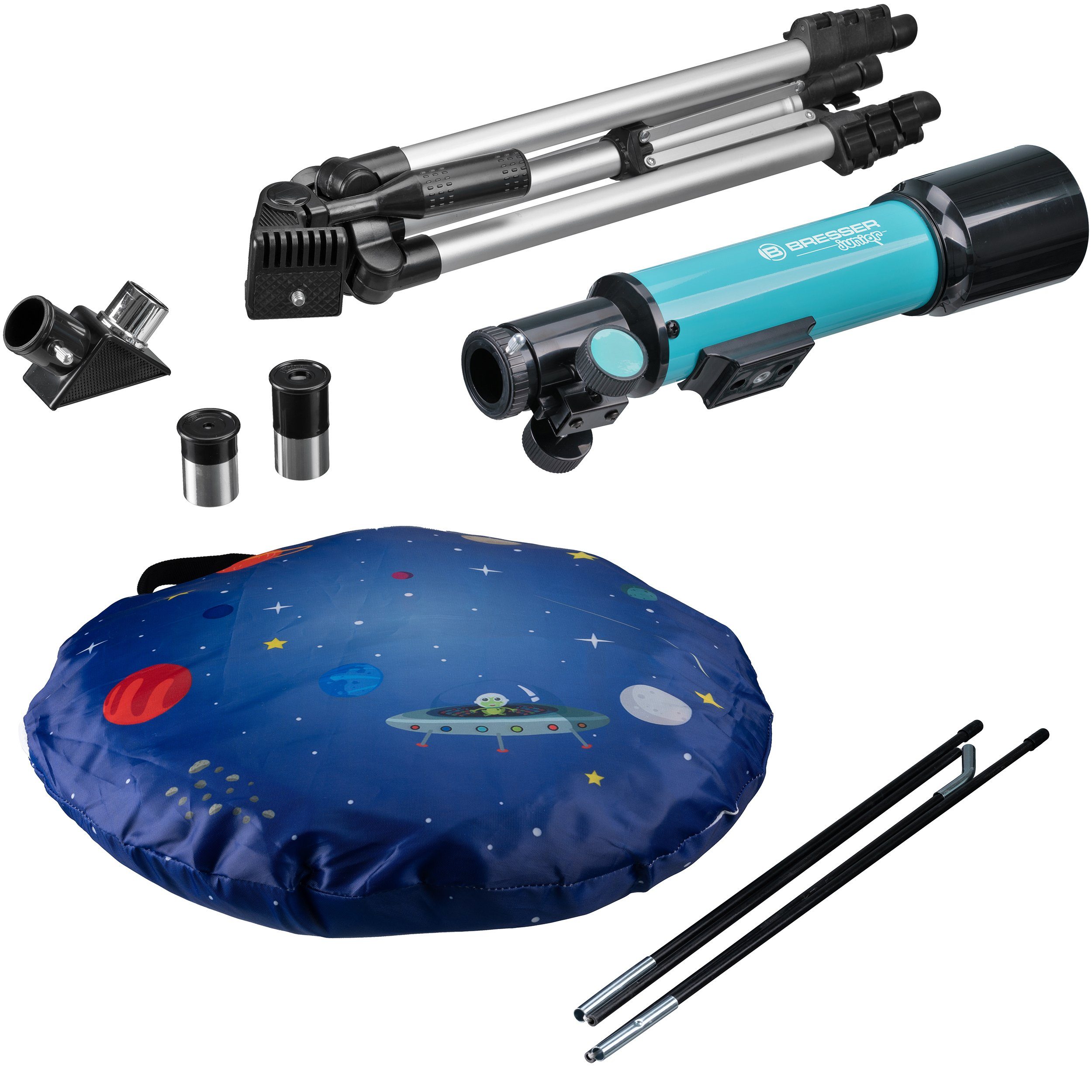 BRESSER junior Linsenteleskop Linsenteleskop 50/360 mit Zelt