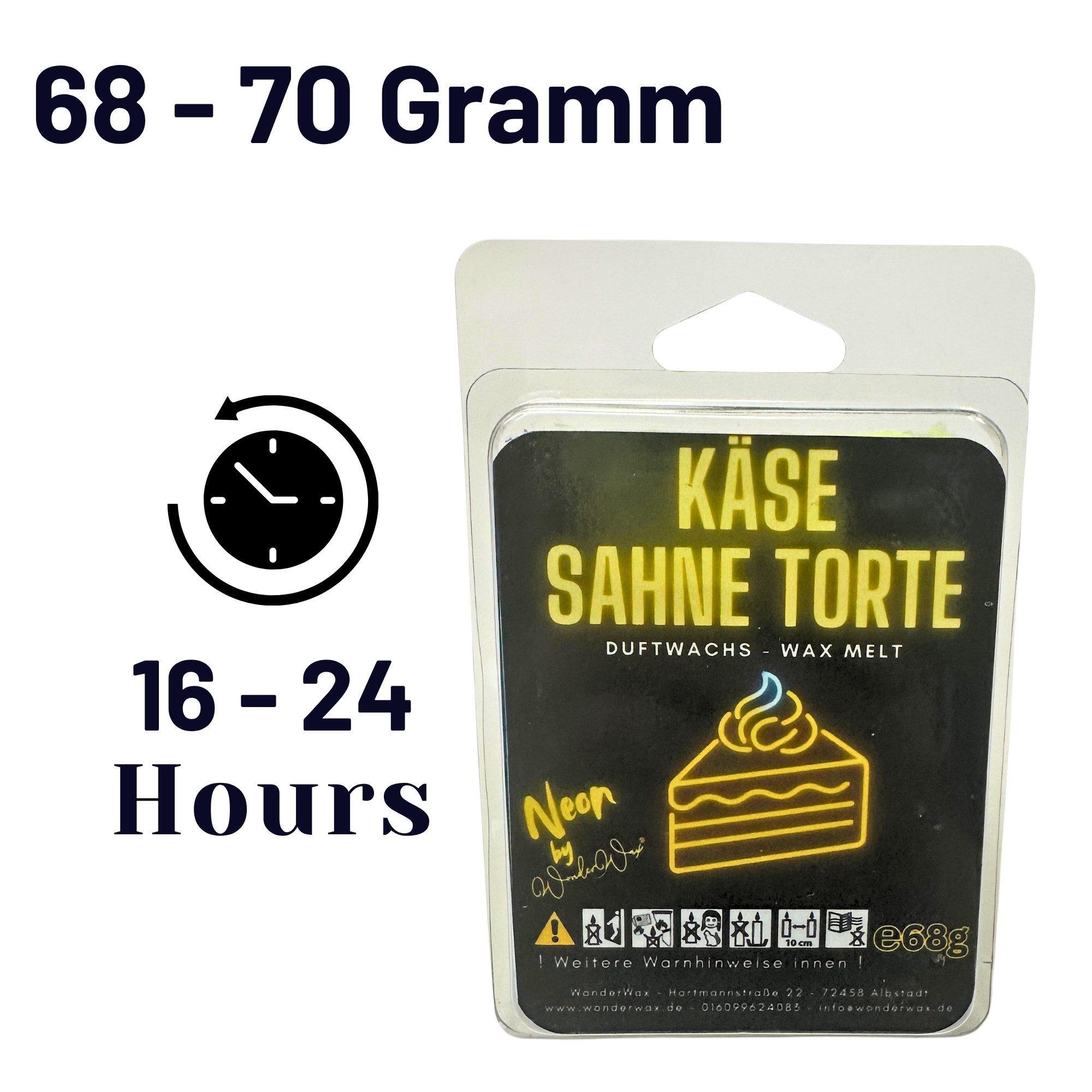 WonderWax Duftwachs WonderWax® Neon Duftwachs 6 Sterne (Käse Sahne Torte), Duftrichtung: Käse Sahne Torte