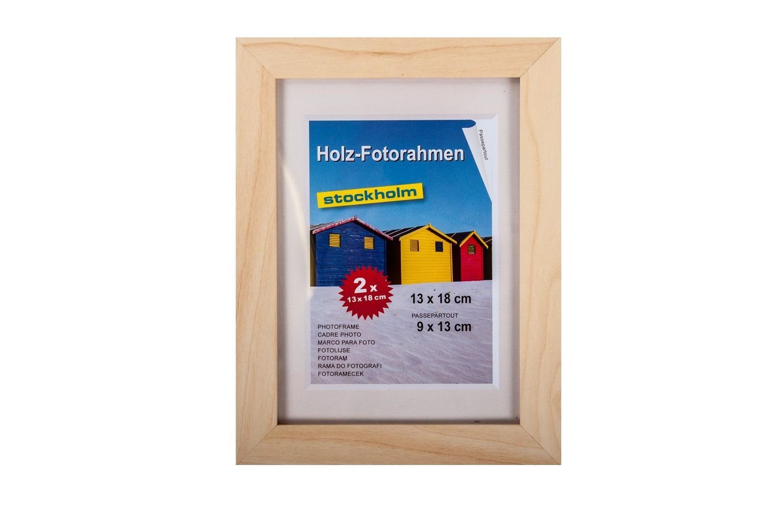 BURI Bilderrahmen Holz-Fotorahmen 13x18cm 2er Pack versch. Farben Bilderrahmen Rahmen Bi natur