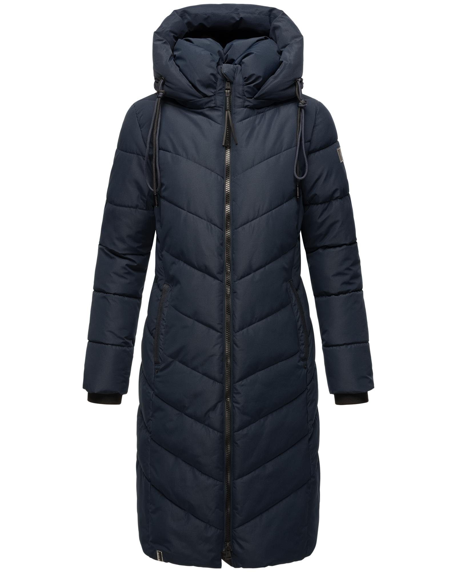 Navahoo Steppmantel Sahnekatzii XIV Schicker Wintermantel mit kuschlig warm wattiertem Kragen navy