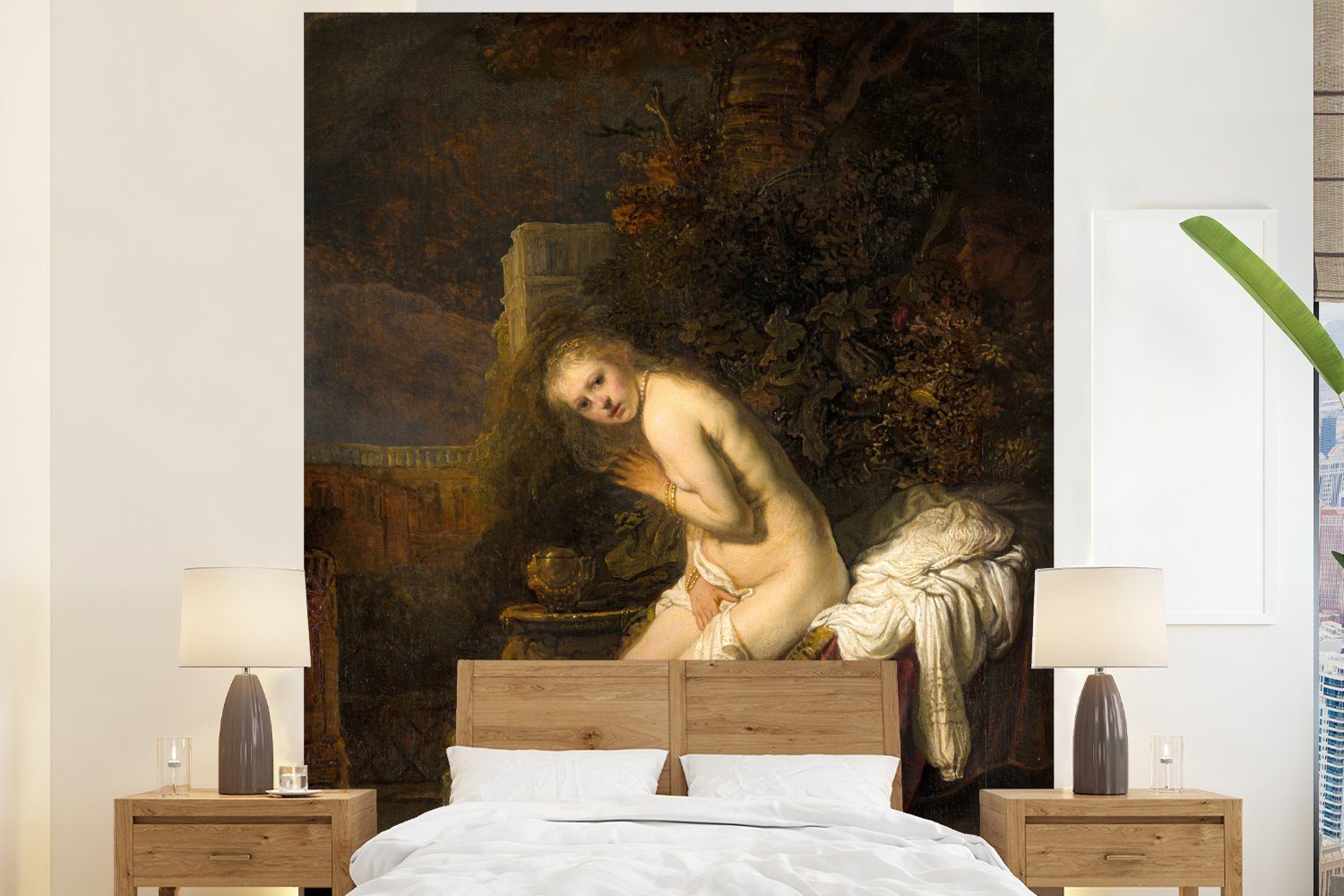 MuchoWow Fototapete Suzanna - Rembrandt van Rijn, Matt, bedruckt, (3 St), Vliestapete für Wohnzimmer Schlafzimmer Küche, Fototapete