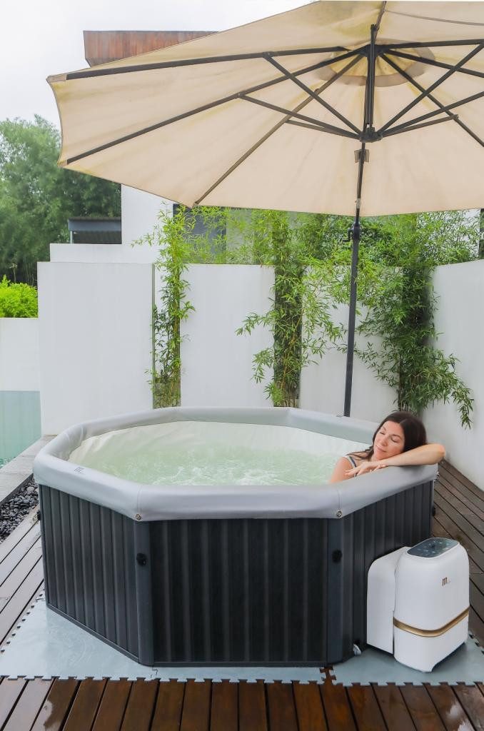 mSpa Whirlpool PureHaven aufblasbarer Whirlpool Tuscany 193x193x76 cm