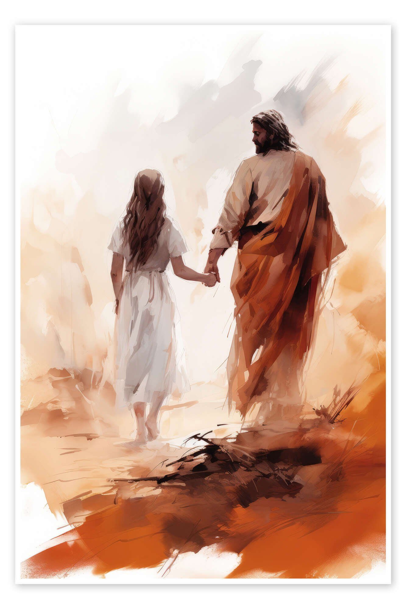 Posterlounge Poster DejaReve, Walk with Jesus, Malerei