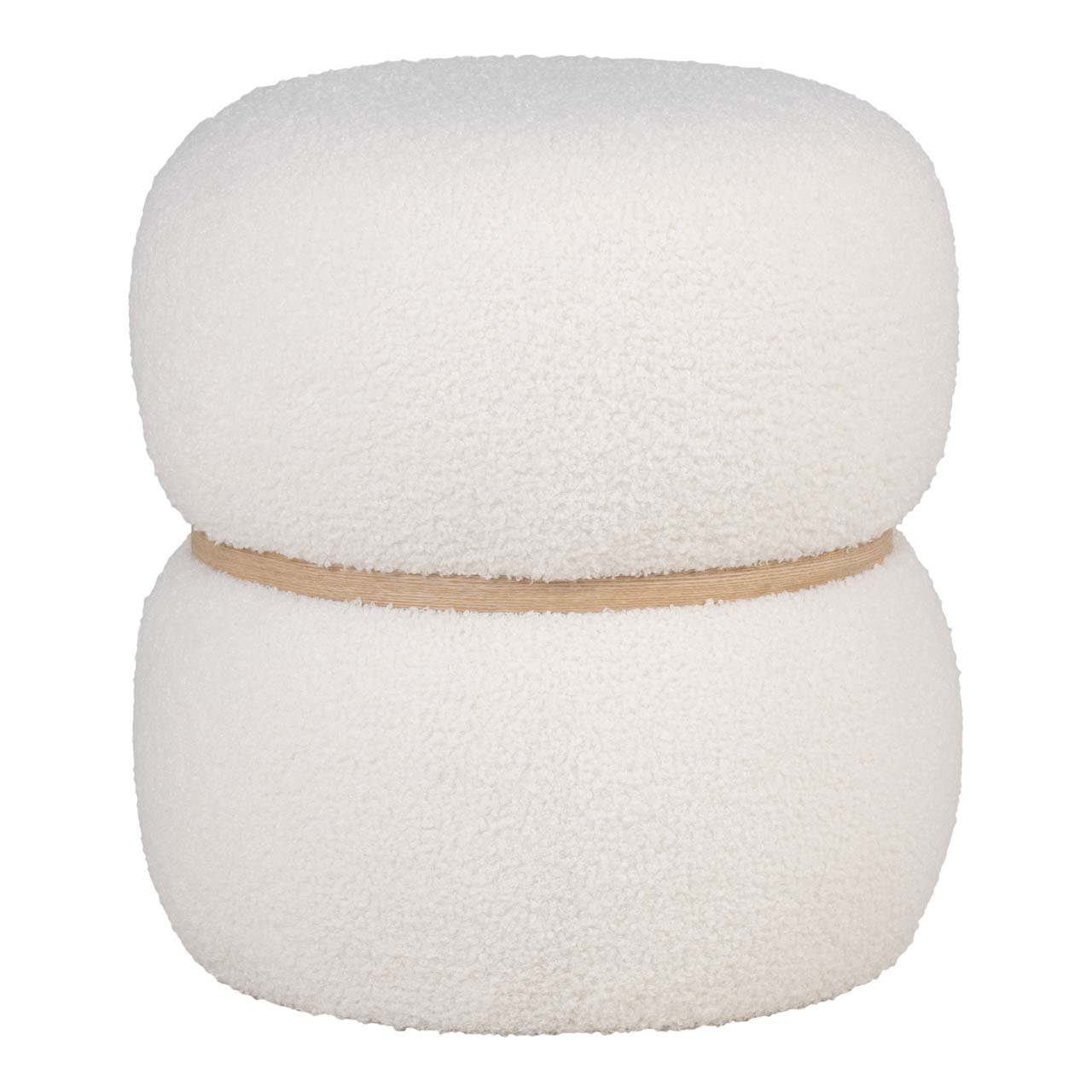 Pouf Milford Pouf bouclé Ø38cm weiß.