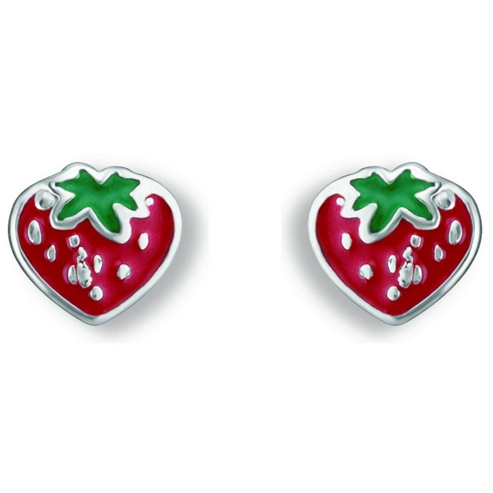ONE ELEMENT Paar Ohrstecker Erdbeere Ohrringe Ohrstecker aus 925 Silber, Damen  Silber Schmuck Erdbeere, Mit Liebe gefertigt aus 925 Silber