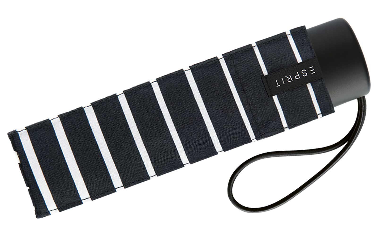 Degradee schwarz-weiß Super Petito Esprit - klein, moderner Damen Taschenregenschirm - Stripe black, Mini winzig in Streifen-Optik