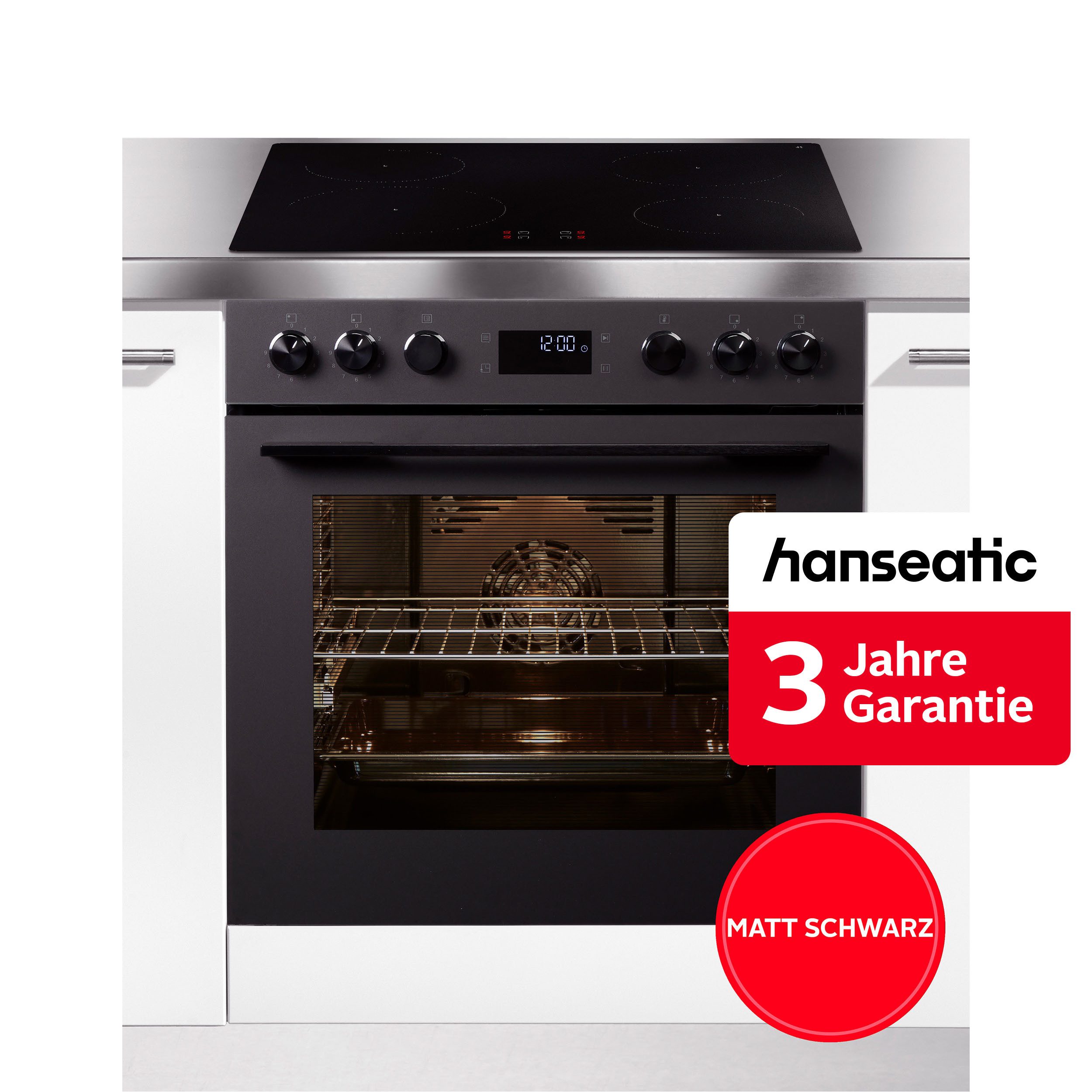 Hanseatic Induktions Herd-Set HBCO7210A1MB+HI46074C, inkl. 3 Jahre Herstellergarantie