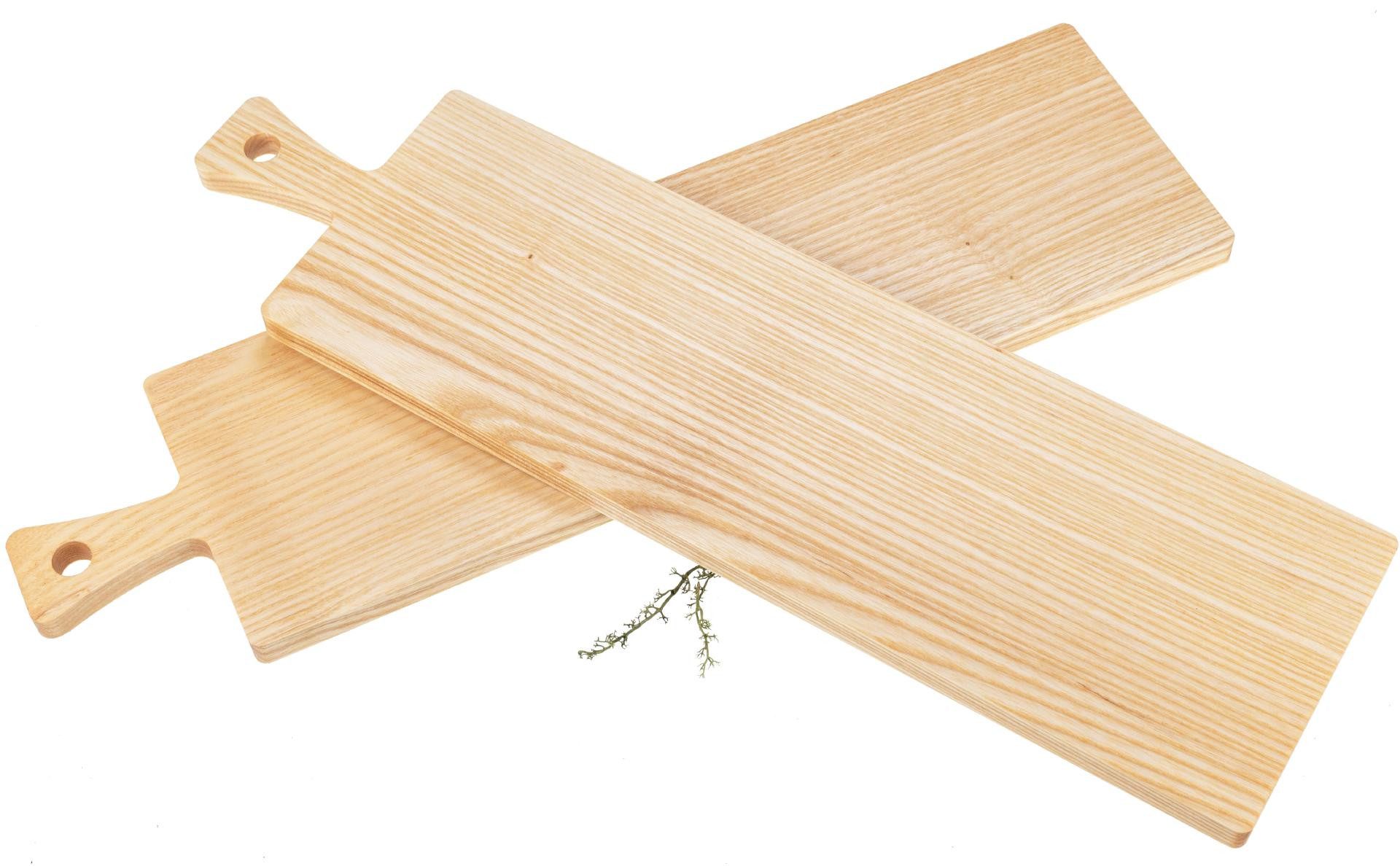 Holz Frank Schneidebrett Baguettebrett und Tapasbrett aus FSC® Esche geölt - 55 x 15 x 1,5 cm, Holz, (1-St)