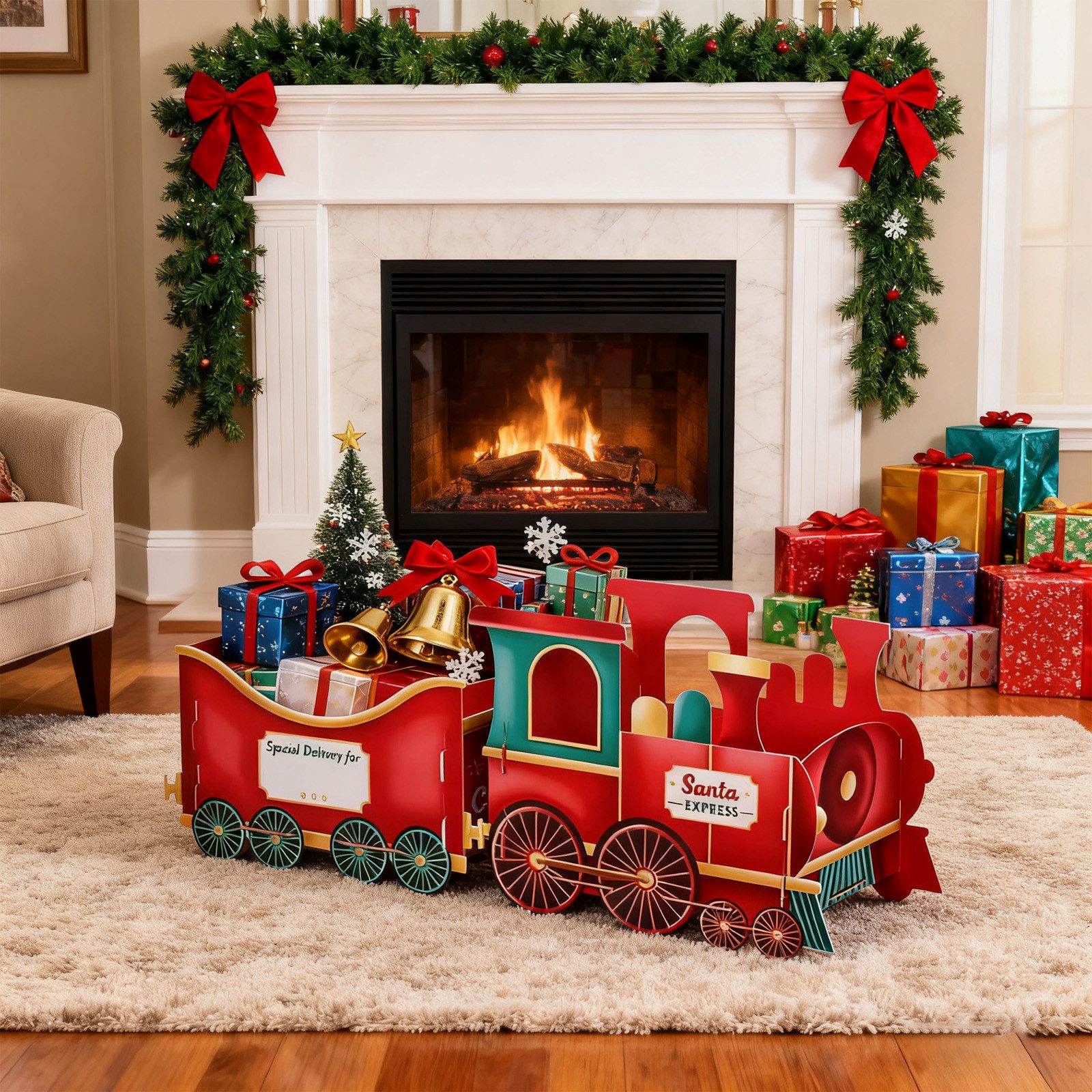 REDOM Weihnachtsfigur Weihnachtszug Deko Festliche Geschenkbox Christbaumsc günstig online kaufen