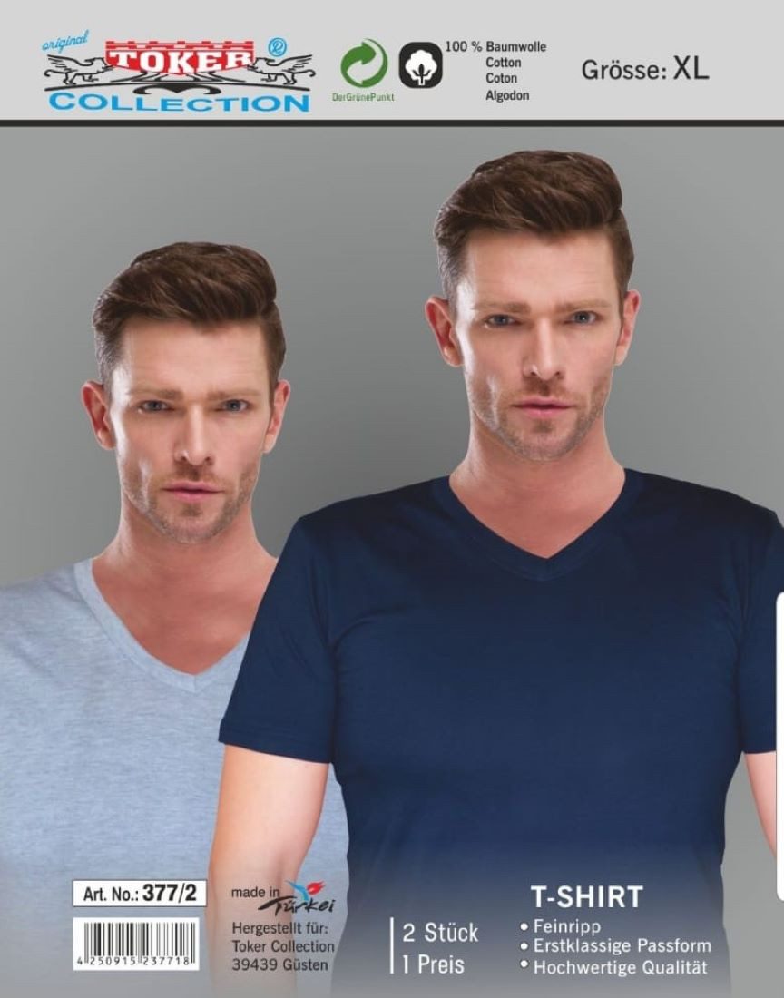 Toker Collection® T-Shirt Herren Basic T-Shirt 2er Pack Rundhals Ausschnitt (Packung, 2er-Pack) aus Baumwolle