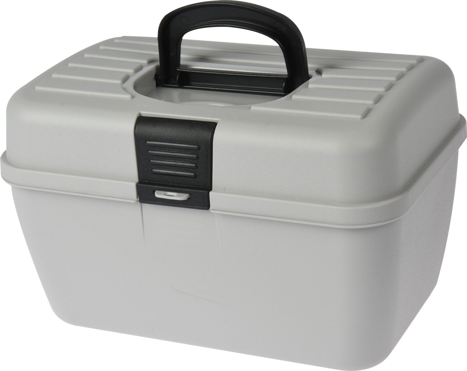 Koopman Nähkorb Nähkasten Werkzeugbox Kiste Kunststoff Grau (1 St), Aufbewahrungsbox, Tragegriff, Inkl. Deckel, Inkl. Einsatz