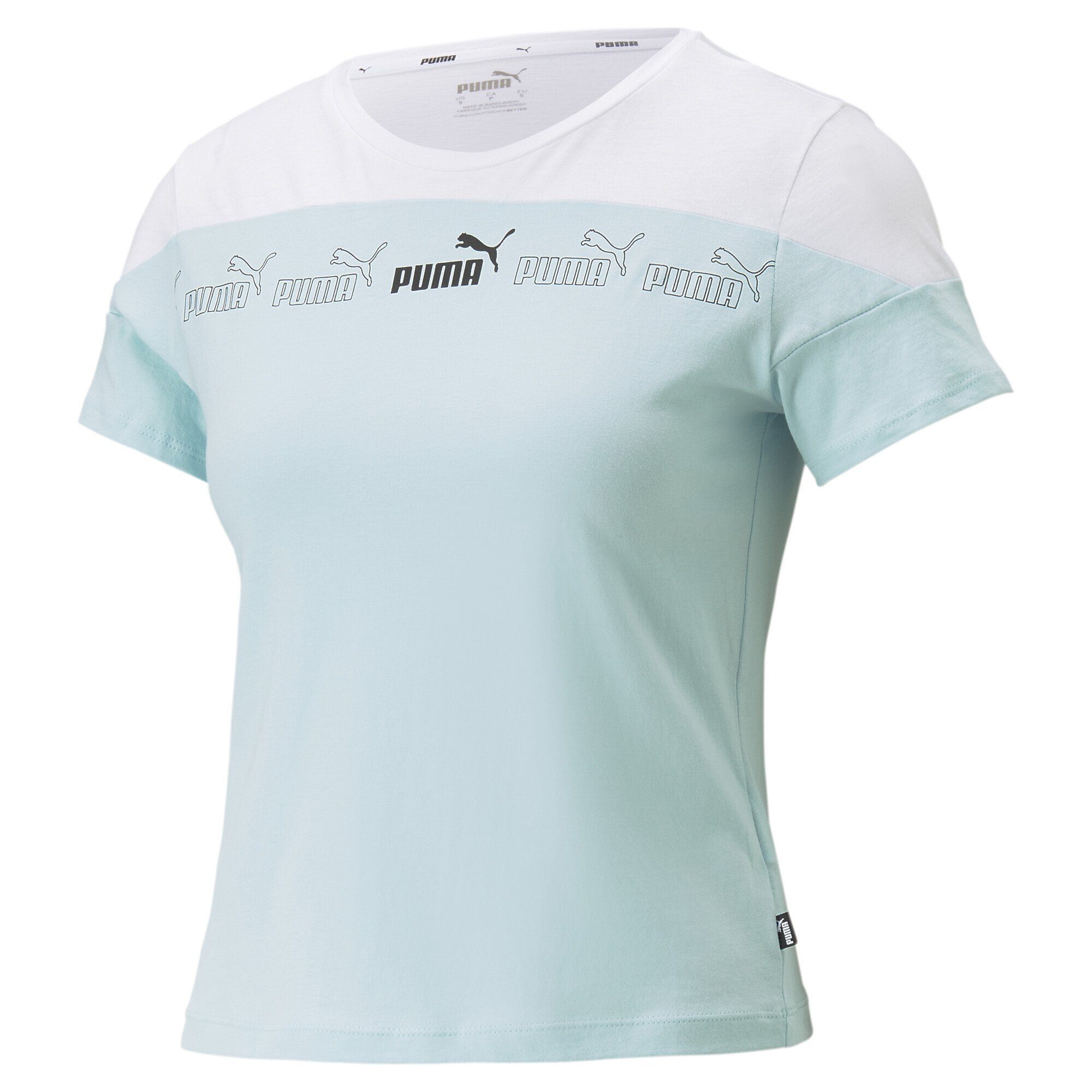 PUMA T-Shirt Around the Block T-Shirt Damen Light Aqua White Blue | Sport-T-Shirts