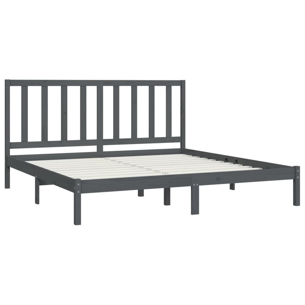 vidaXL Bettgestell, Massivholzbett Schwarz Kiefer 200x200 cm günstig online kaufen
