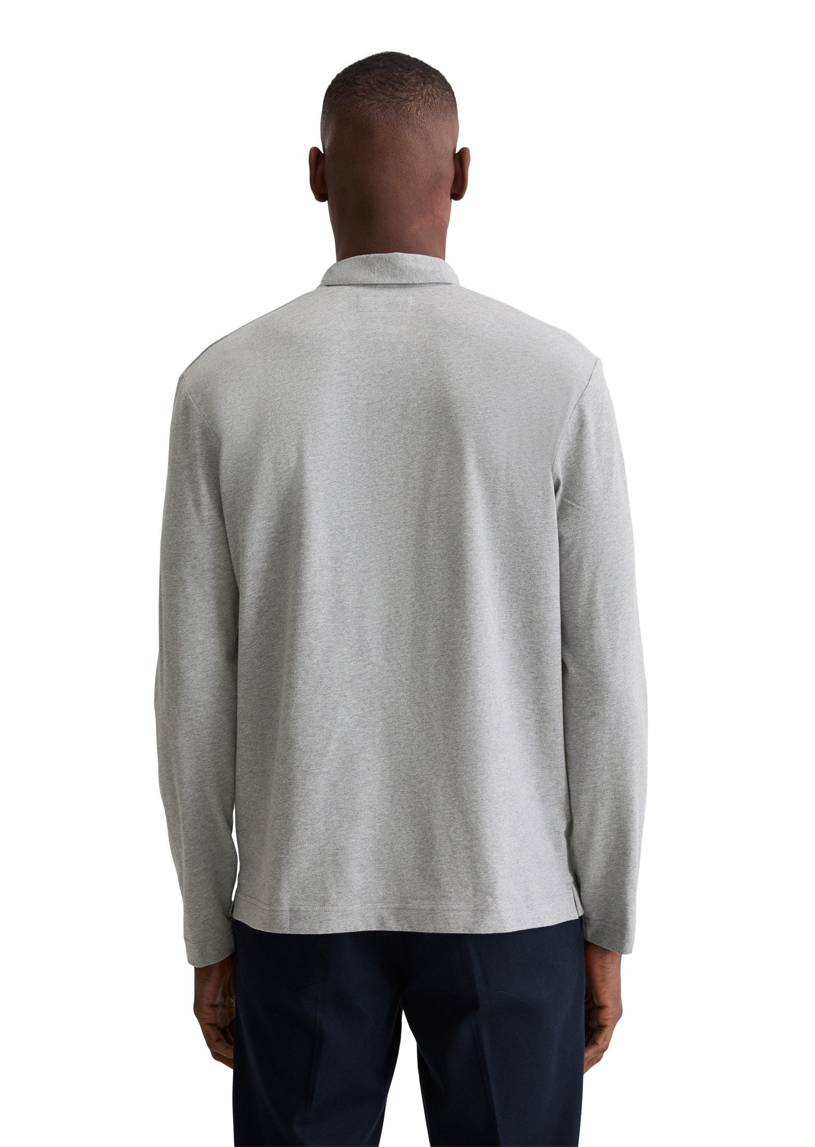 Marc O'Polo Langarm-Poloshirt aus reiner Bio-Baumwolle