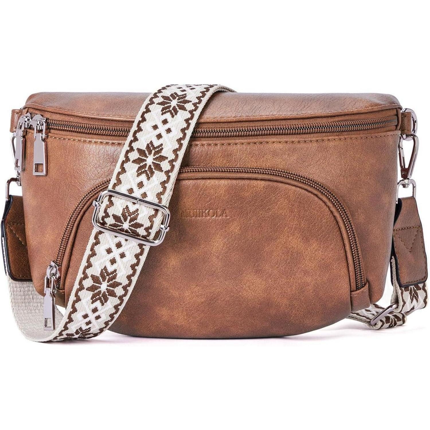 LuxusKollektion Bauchtasche Kleine Damen Umhängetasche Veganes Leder RFID Blockierung Brusttasche