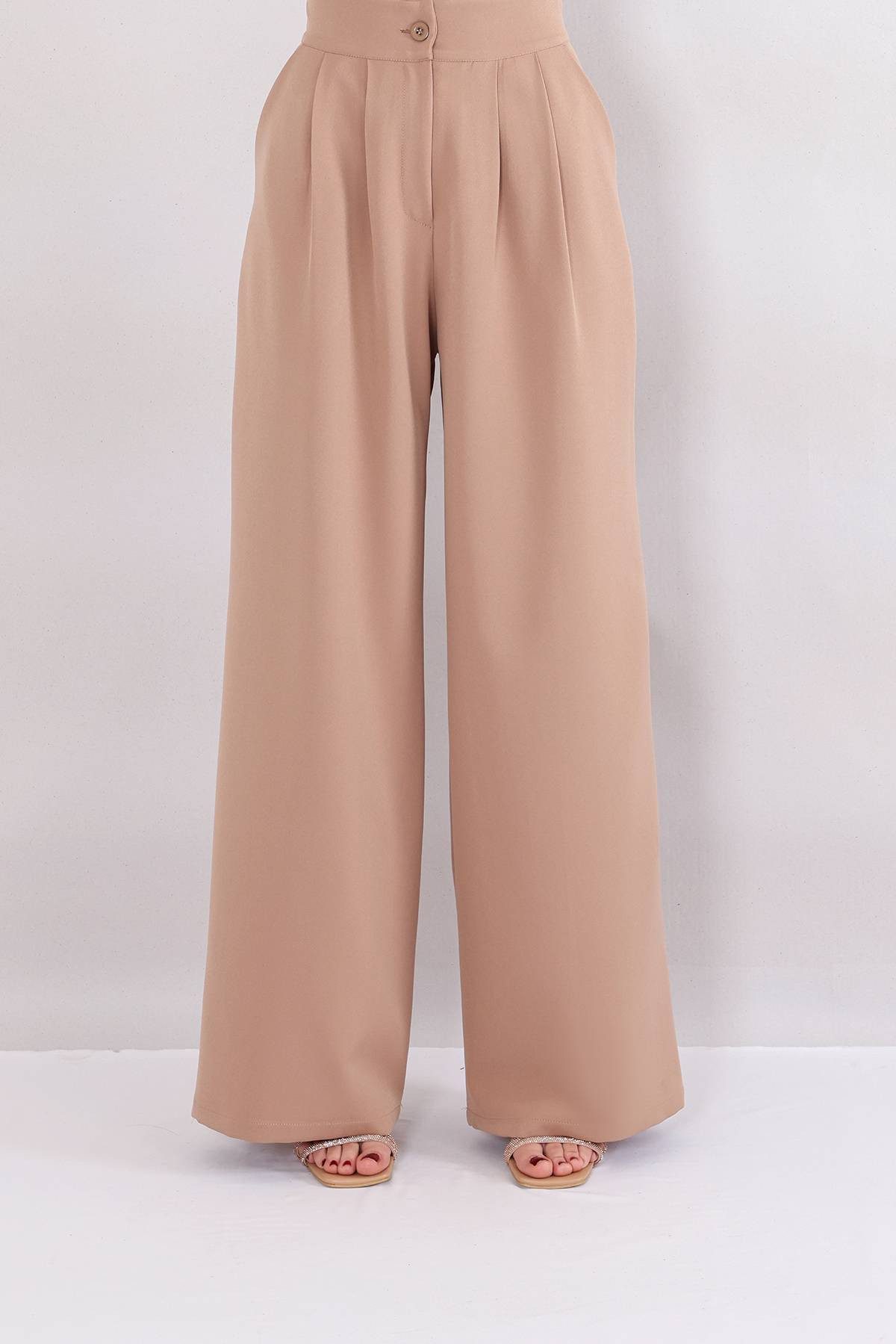 fashionshowcase Bundfaltenhose Damen Palazzohose – Hoher günstig online kaufen