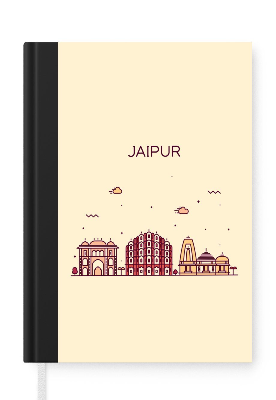 MuchoWow Notizbuch Indien - Jaipur - Skyline, Journal, Merkzettel, Tagebuch, Notizheft, A5, 98 Seiten, Haushaltsbuch