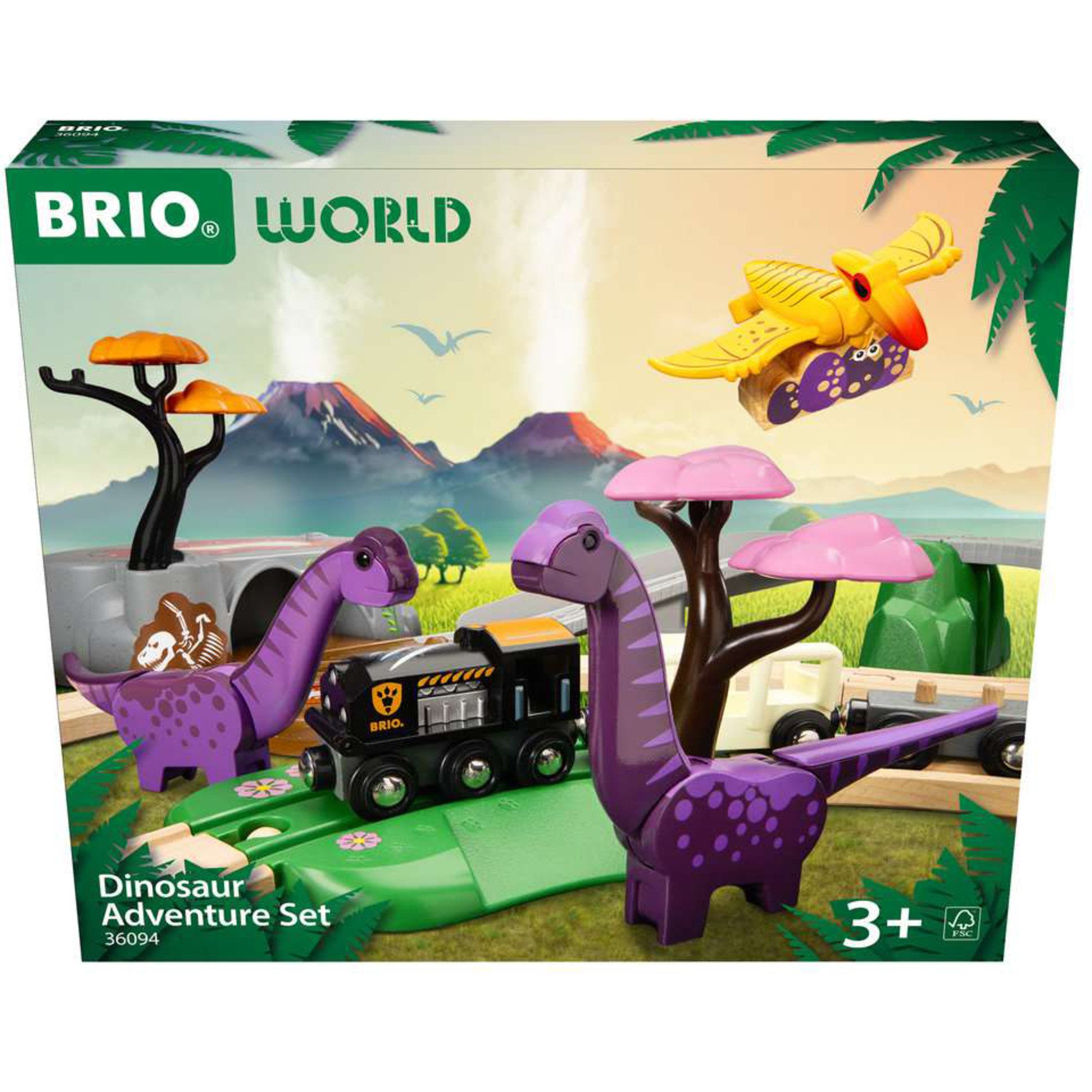 BRIO® Spielzeugeisenbahn-Set BRIO World World Dinosaurier Abenteuer-Set, Bahn