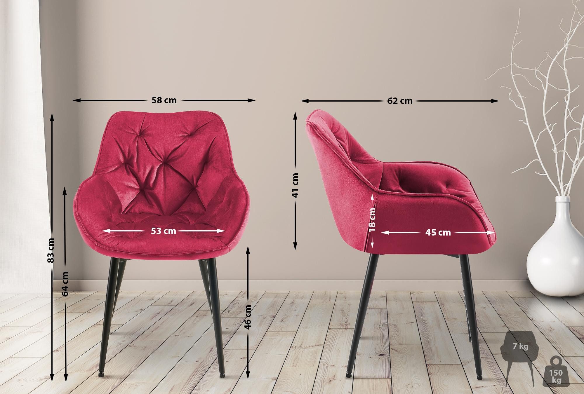 CLP Esszimmerstuhl Tanna Samt (2er Set), günstig online kaufen