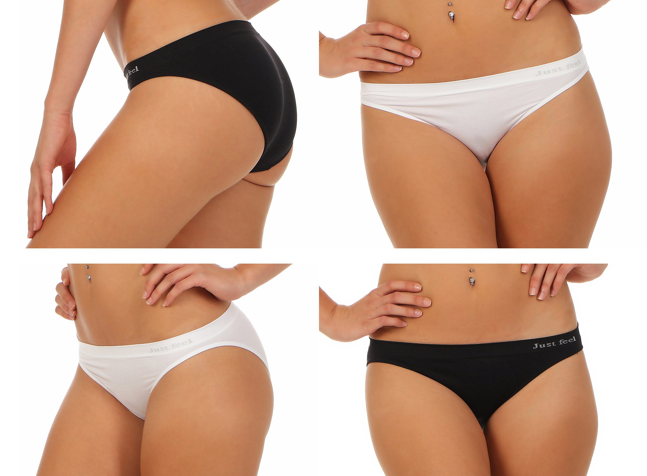 Cocain underwear Bikinislip Sexy Damenslips Lasercut ohne Nähte Gr 44-46 nahtlos Seamless uni bunt (4-St)