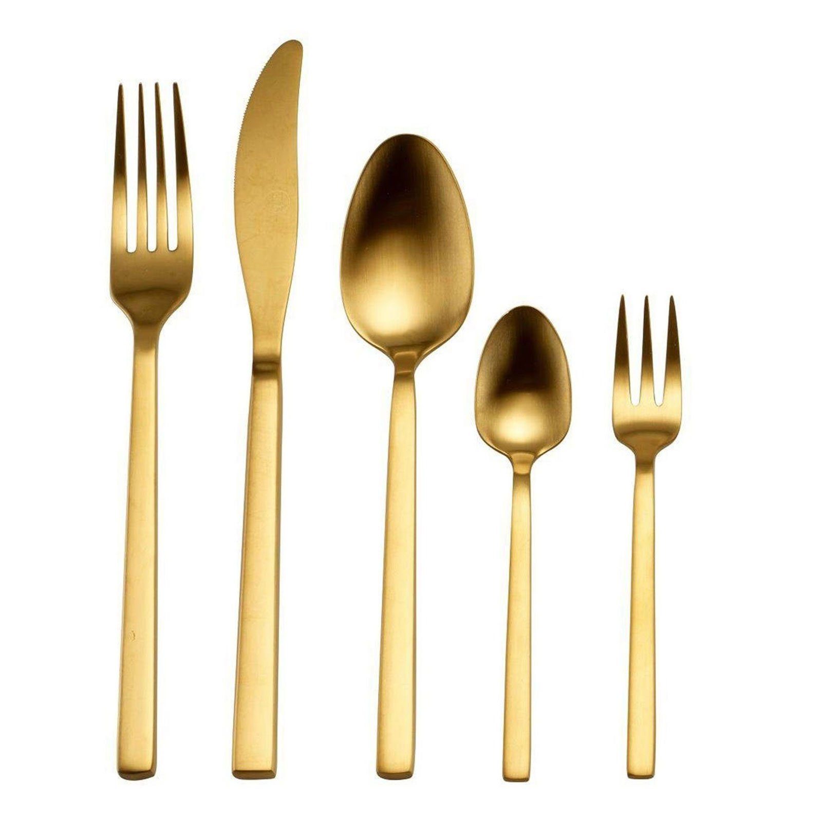 ECHTWERK Besteck-Set Tafelbesteck LINUS (30-tlg), 6 Personen, Edelstahl 18/10, GOLD EDITION, PVD Beschichtung