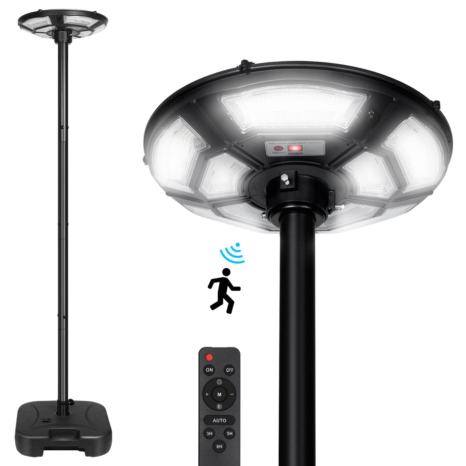 Jibenhome Außen-Stehlampe LED Solarleuchte 3200LM Solar Straßenlaterne für günstig online kaufen