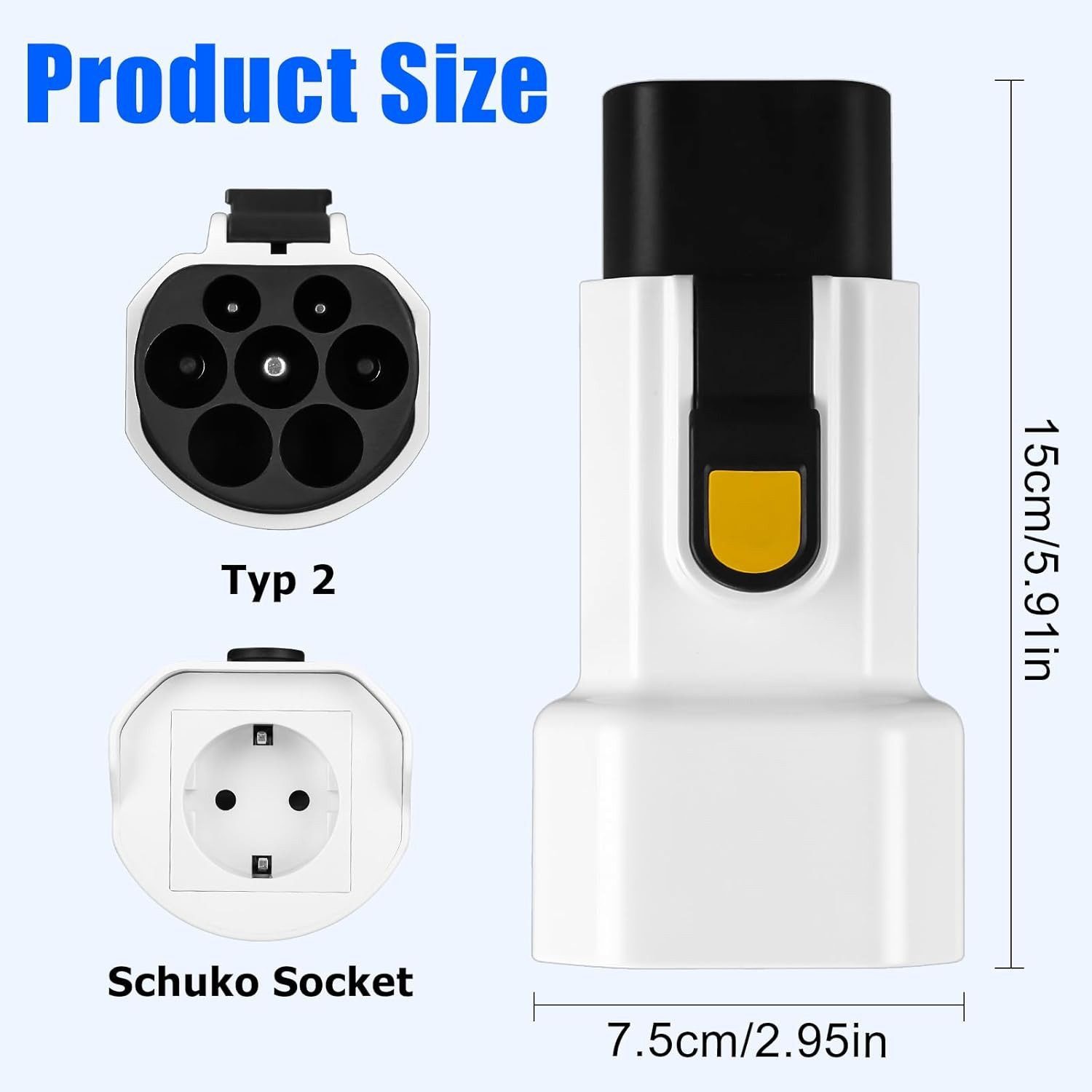 FELIXLEO Elektroauto-Ladestation 2 auf Schuko Adapter 220V 16A 3,5KW Ladesäule, 1-St. – Bild 3 von 5