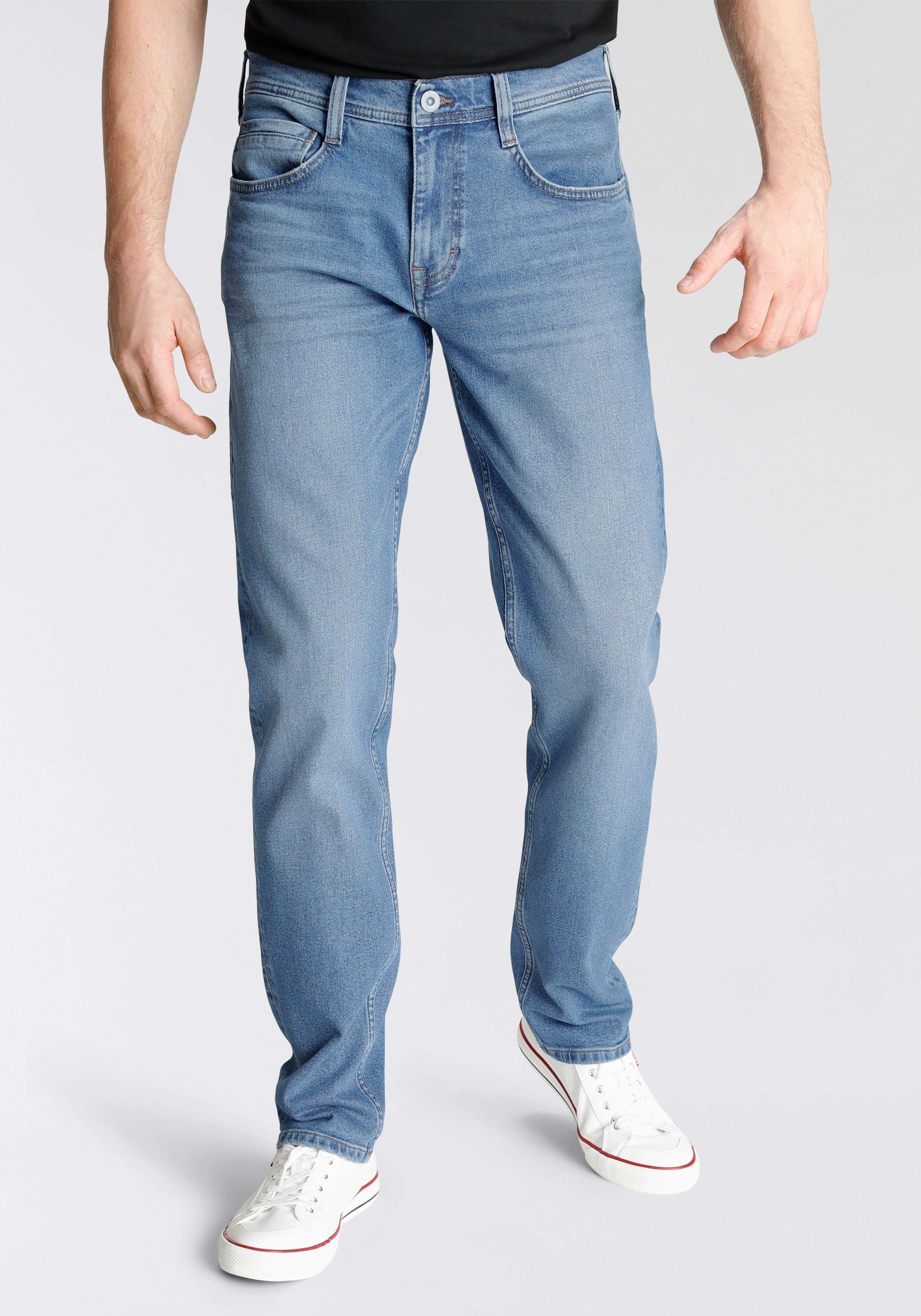 Style washed medium Denver Straight-Jeans MUSTANG blue