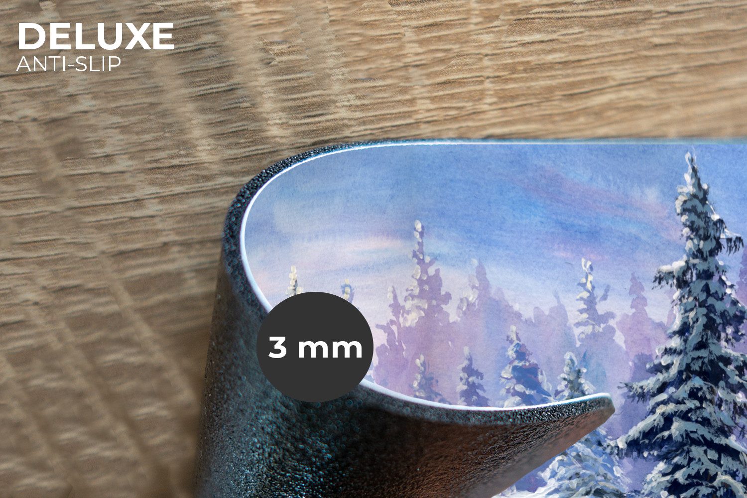 MuchoWow Platzset Wald - Winter - Schnee, (6-St), Platzsets, Tischset, Abwaschbar, Tischsets, Platzdeckchen