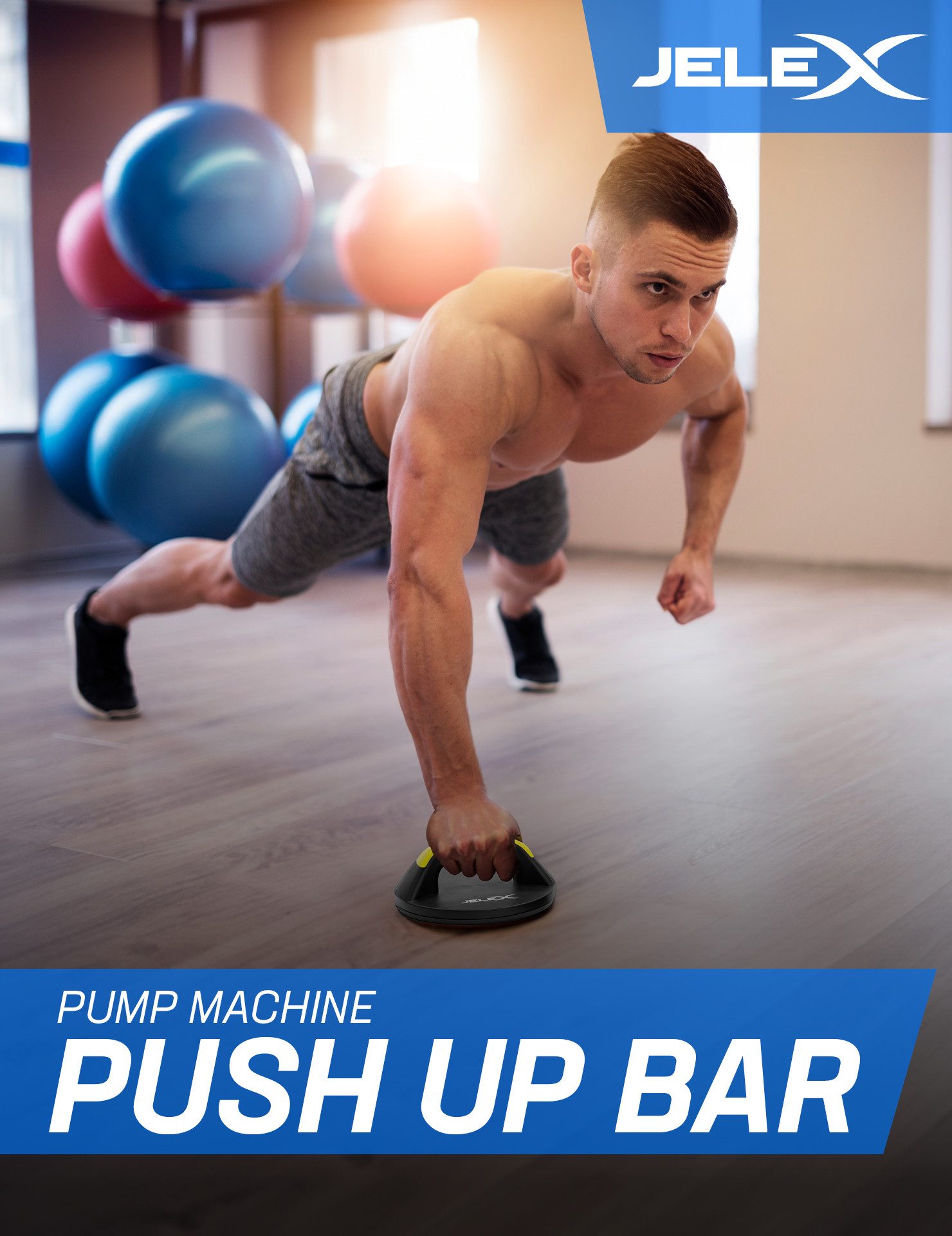 JELEX Bauchtrainer Pump Machine Push Up Liegestützgriffe