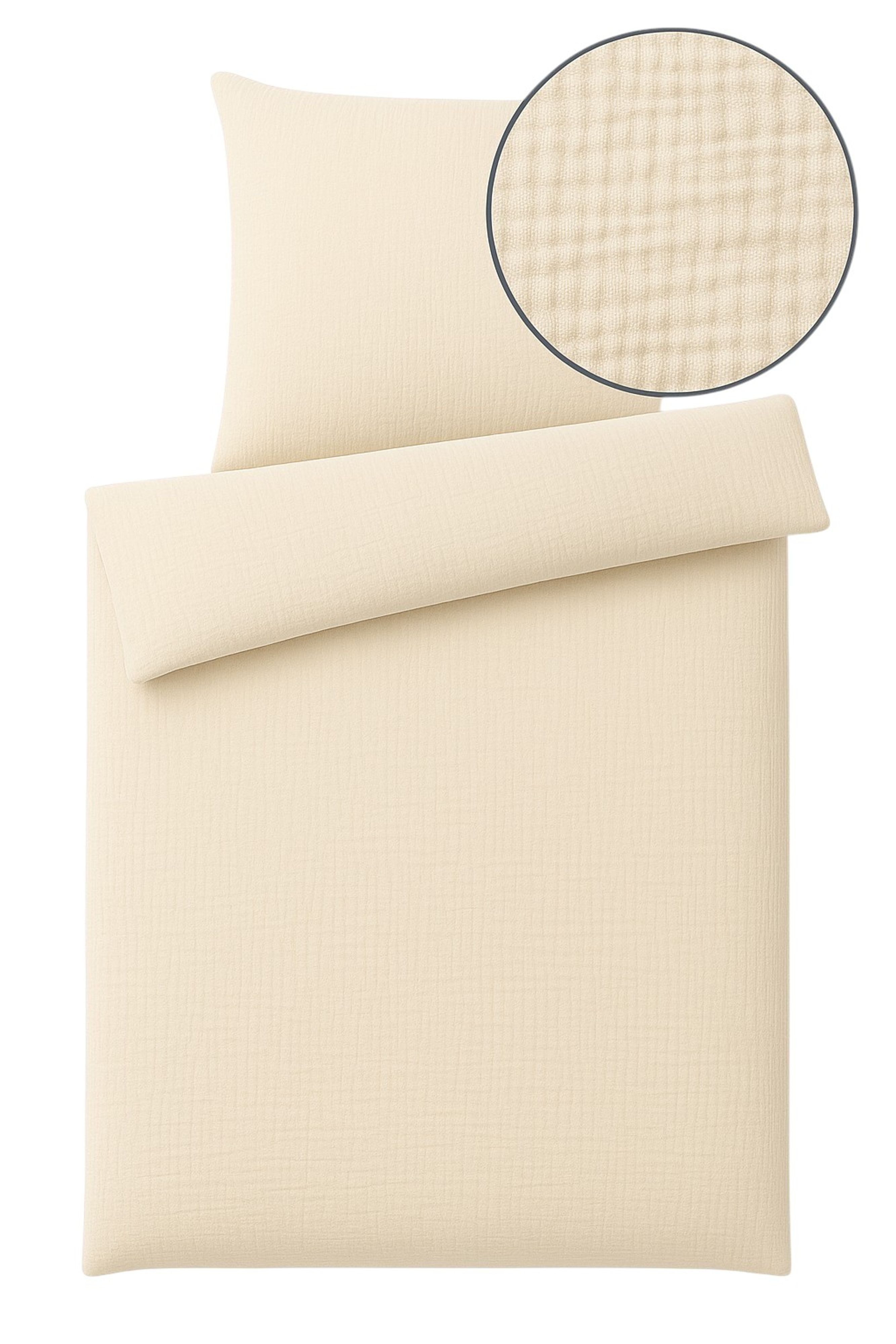 One Home Bettwäsche Musselin, Musselin, 2 teilig, Unifarben, weiche Baumwol günstig online kaufen