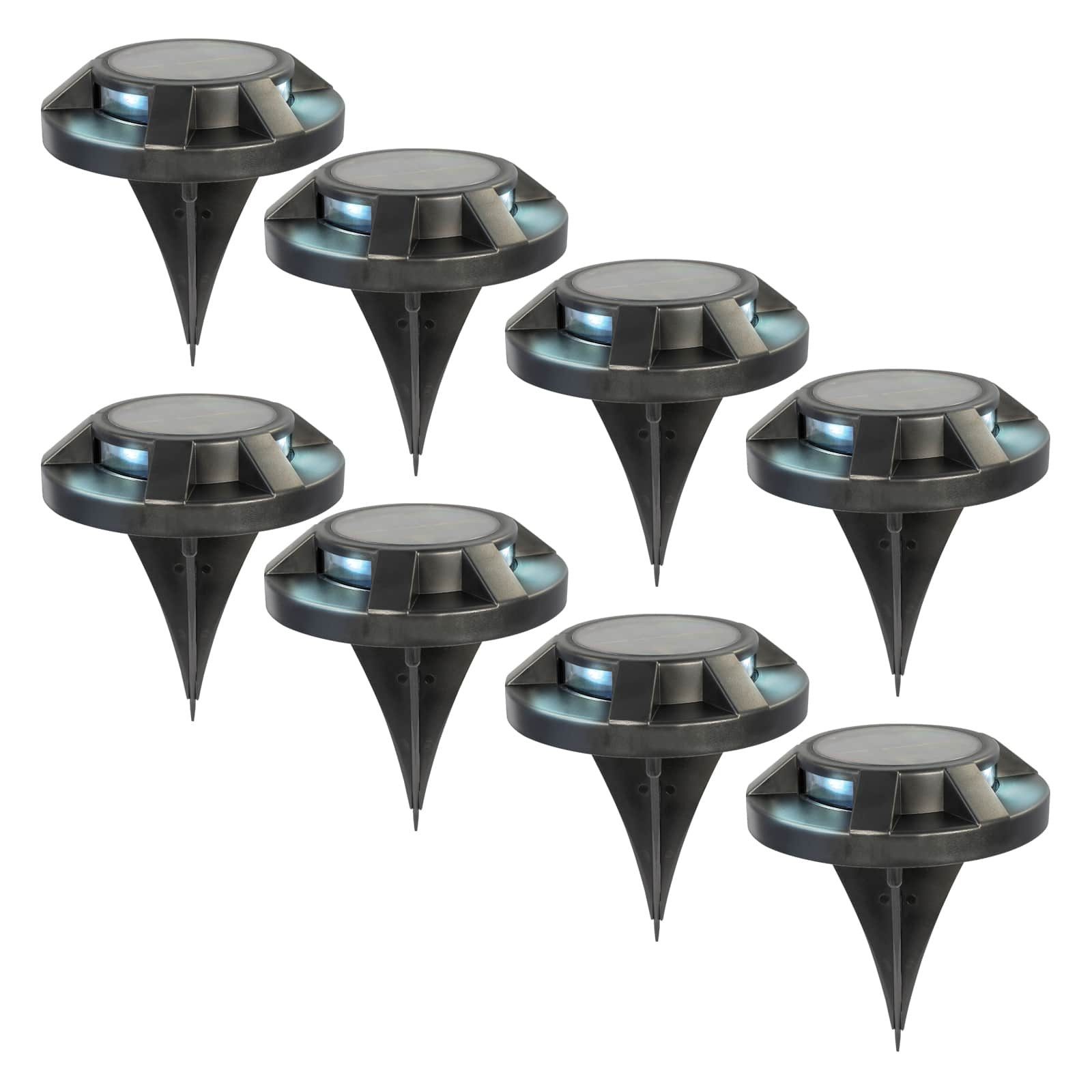 Grundig Bodenleuchte Gartenstrahler Spotlight (8-St), Solarbetrieben, wiederaufladbar