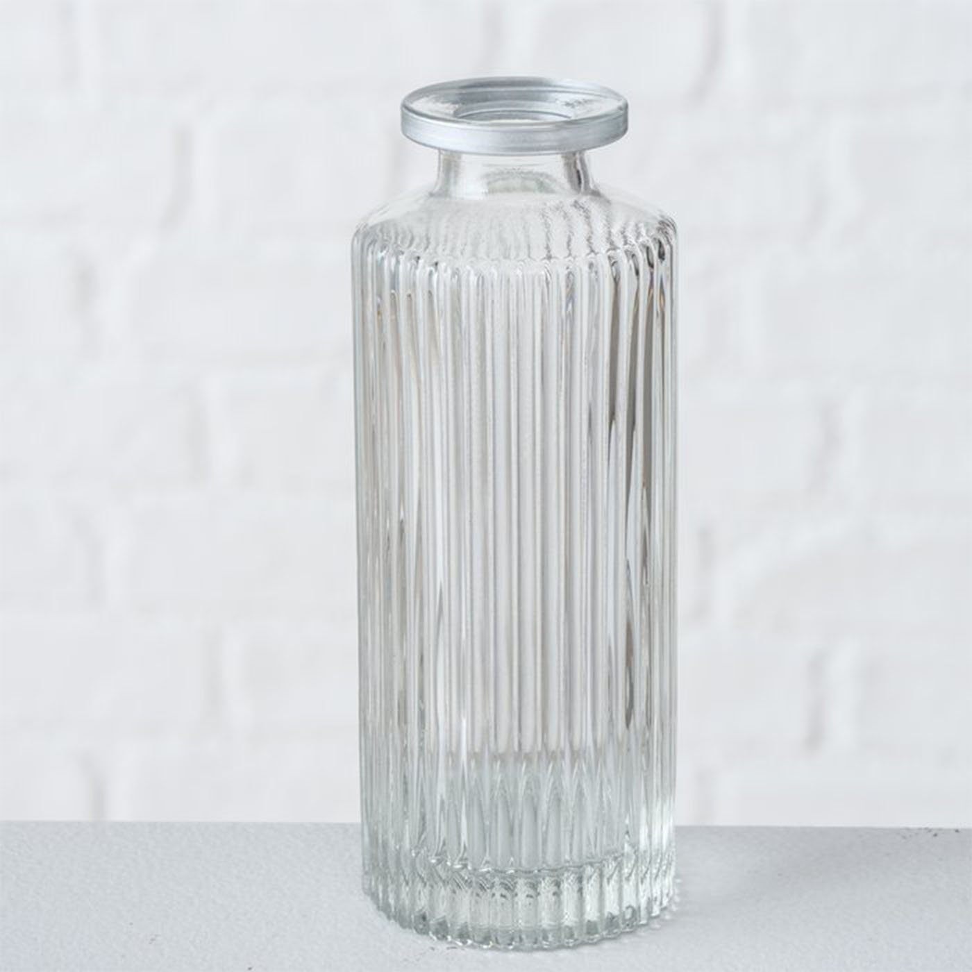 Tischdekoration 3er Tischvase Glas Flaschenform BOLTZE im Vase in aus Set