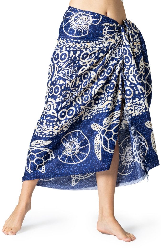 PANASIAM Pareo Sarong im Meeres-Design Strandtuch Lunghi Wickelrock aus 100 günstig online kaufen