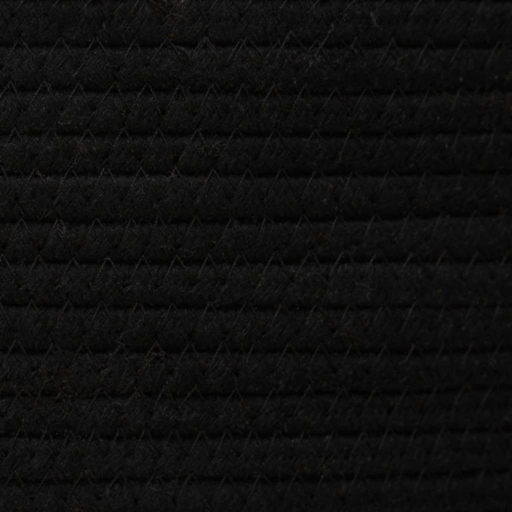 Baumwolle Schwarz Beige vidaXL Ø37x50cm & mit Aufbewahrungskorb Aufbewahrungskorb Deckel