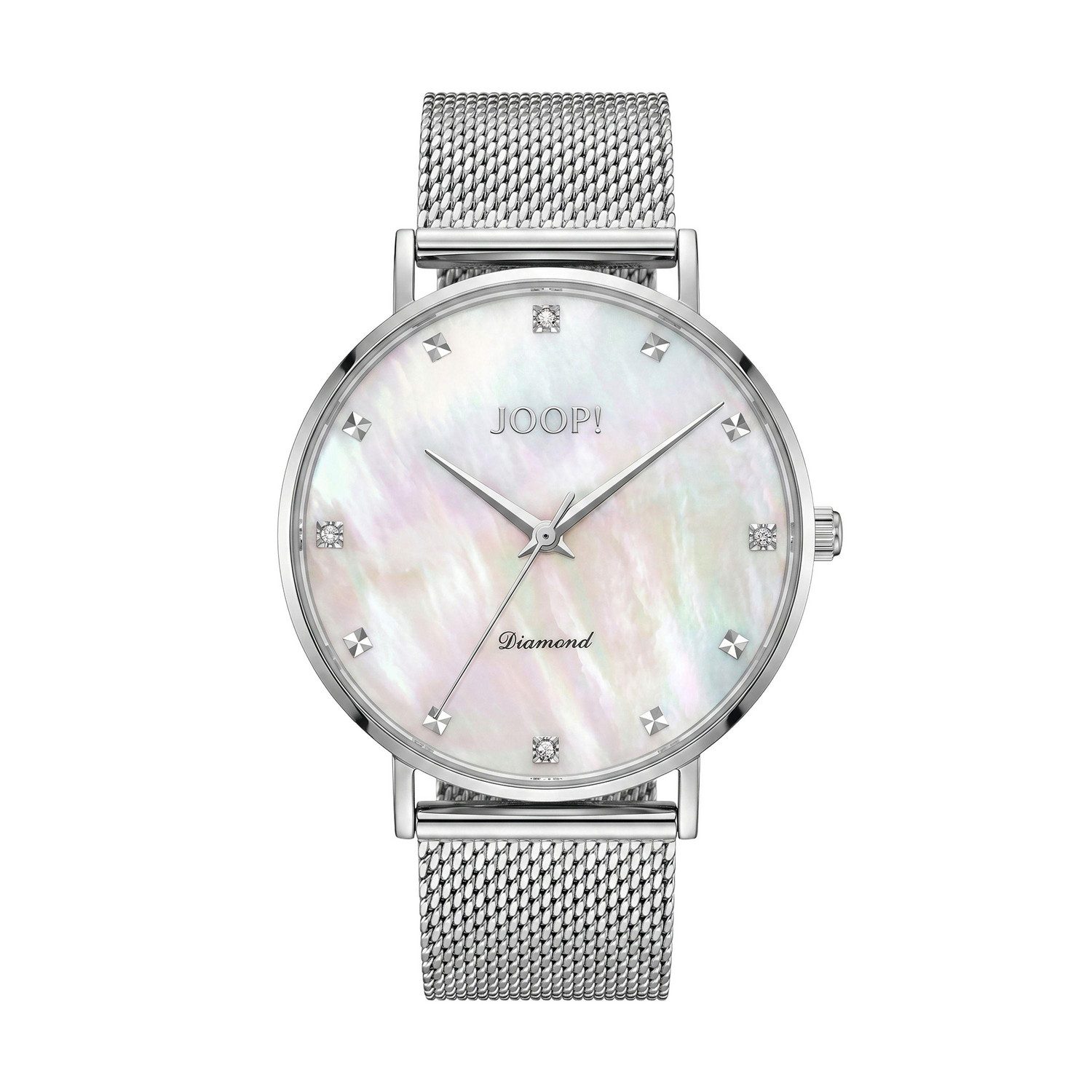 JOOP! Quarzuhr 2101489, Armbanduhr, Damenuhr, Edelstahlarmband, analog, Diamant